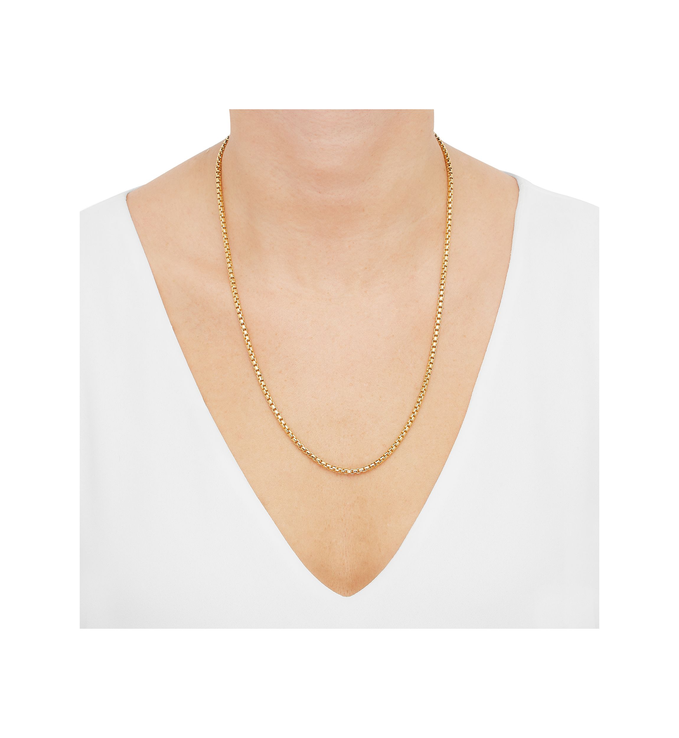 Half Round Wire Box Chain in Sterling Silver