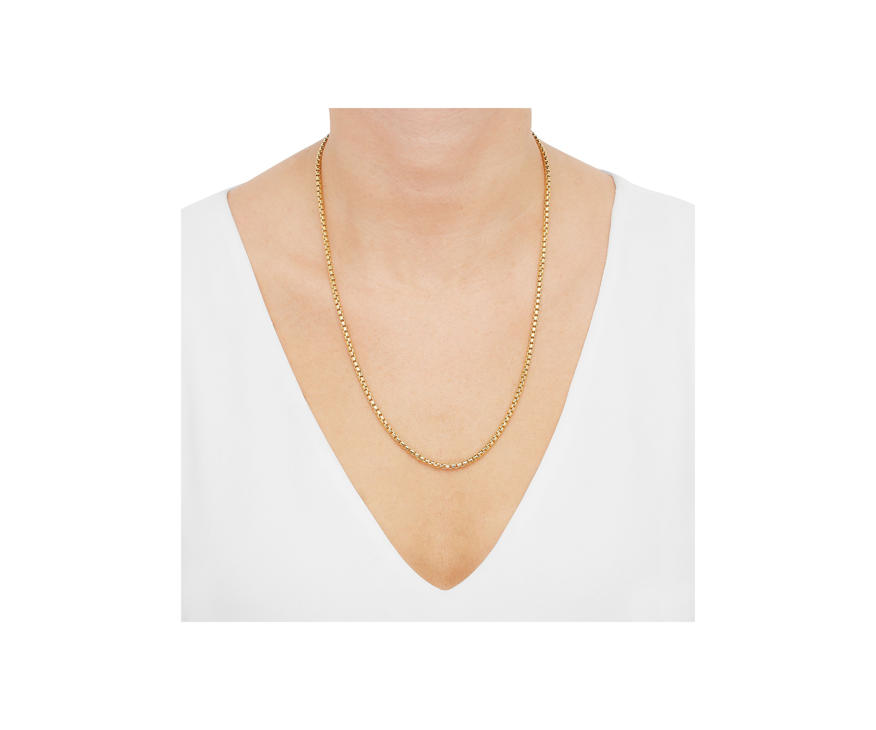 Half Round Wire Box Chain in Sterling Silver