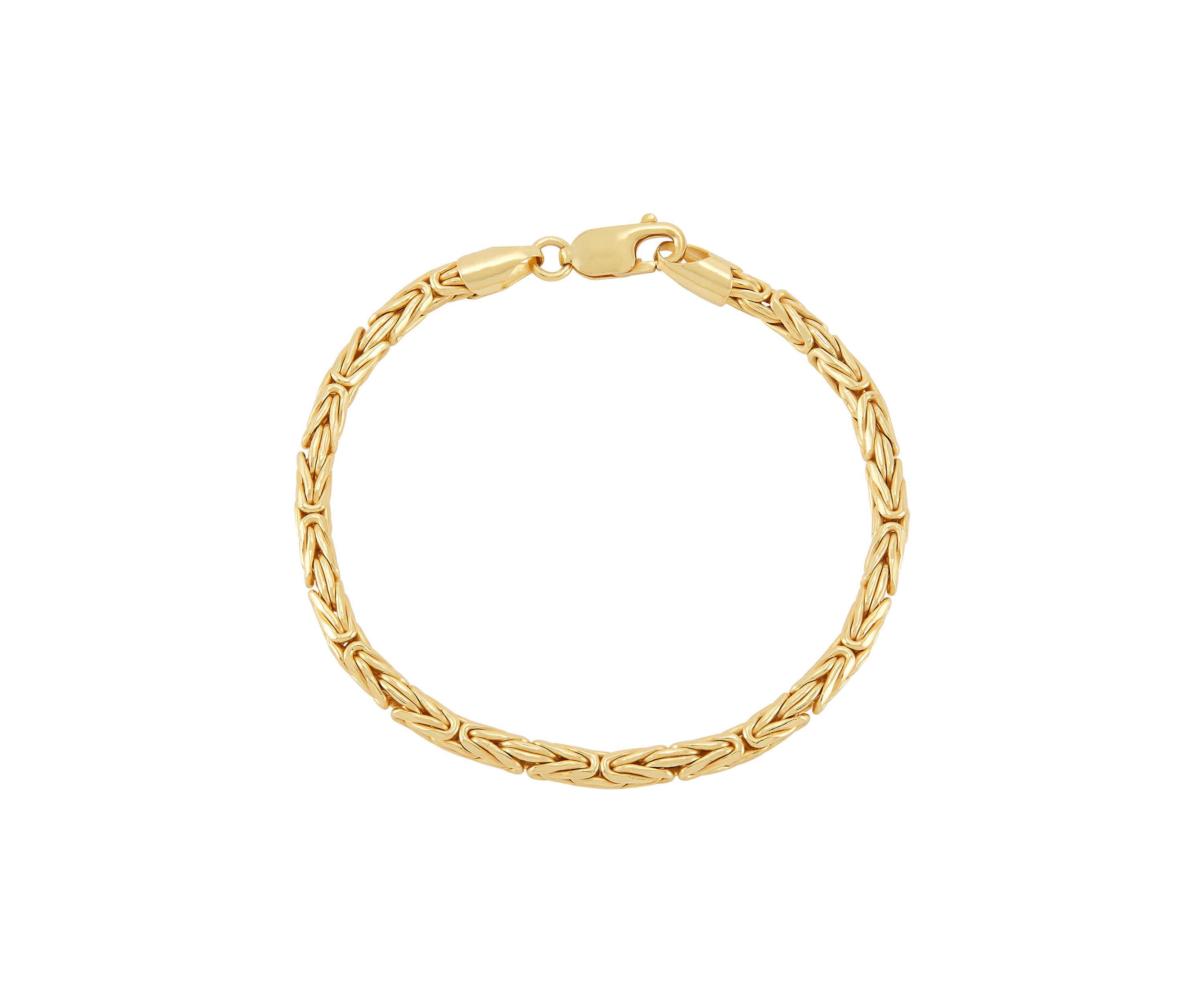 Round Byzantine Chain Bracelet in Gold Over Sterling Silver