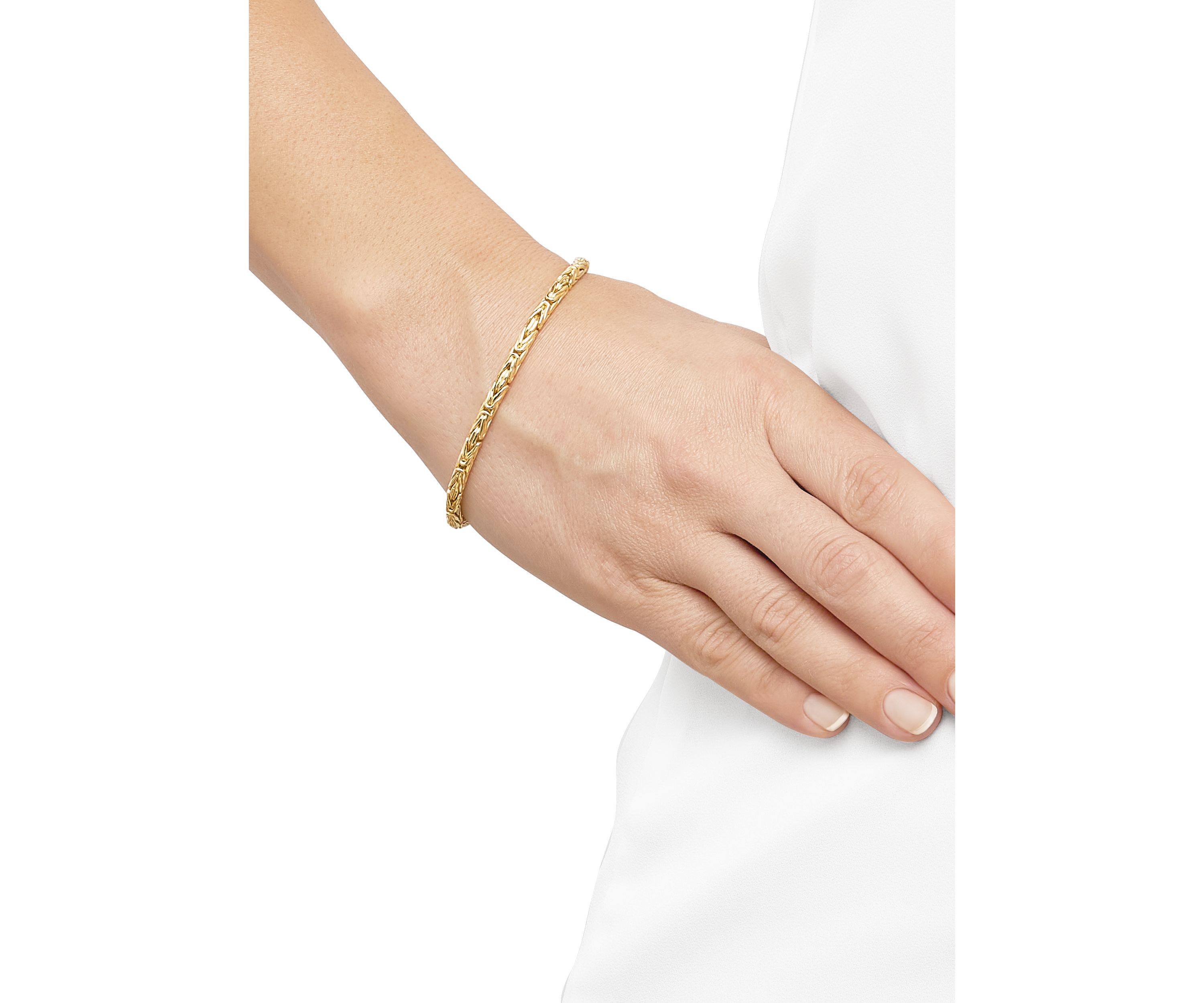 Round Byzantine Chain Bracelet in Gold Over Sterling Silver