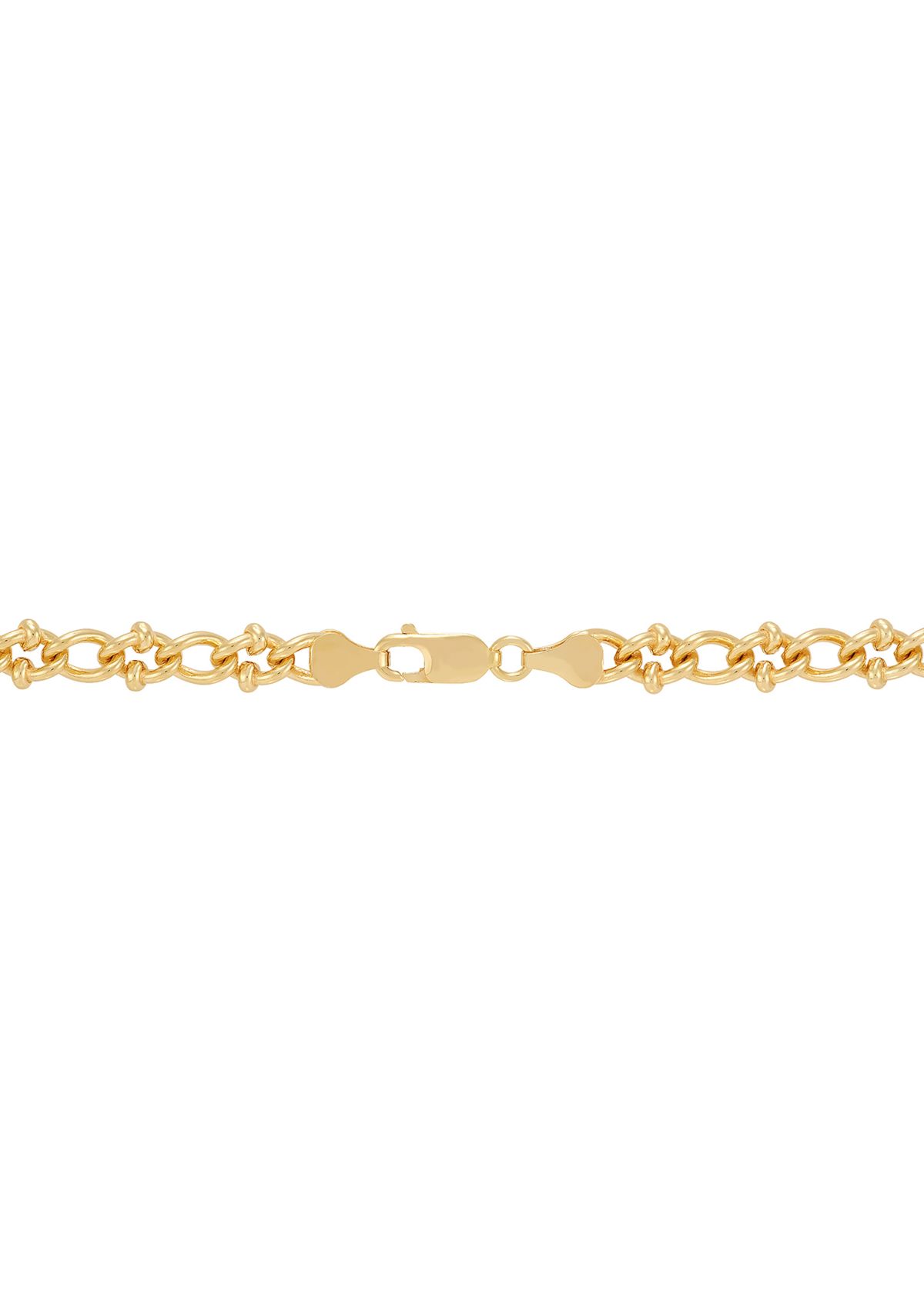 Solid Twisted Oval Links Chain in Gold Over Sterling Silver