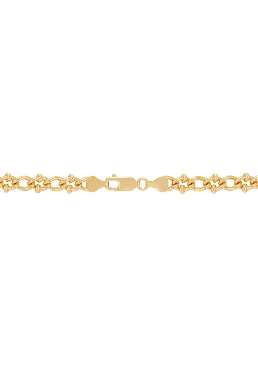 Solid Twisted Oval Links Chain in Gold Over Sterling Silver