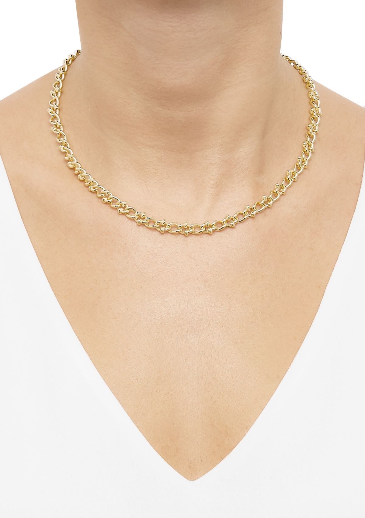 Solid Twisted Oval Links Chain in Gold Over Sterling Silver