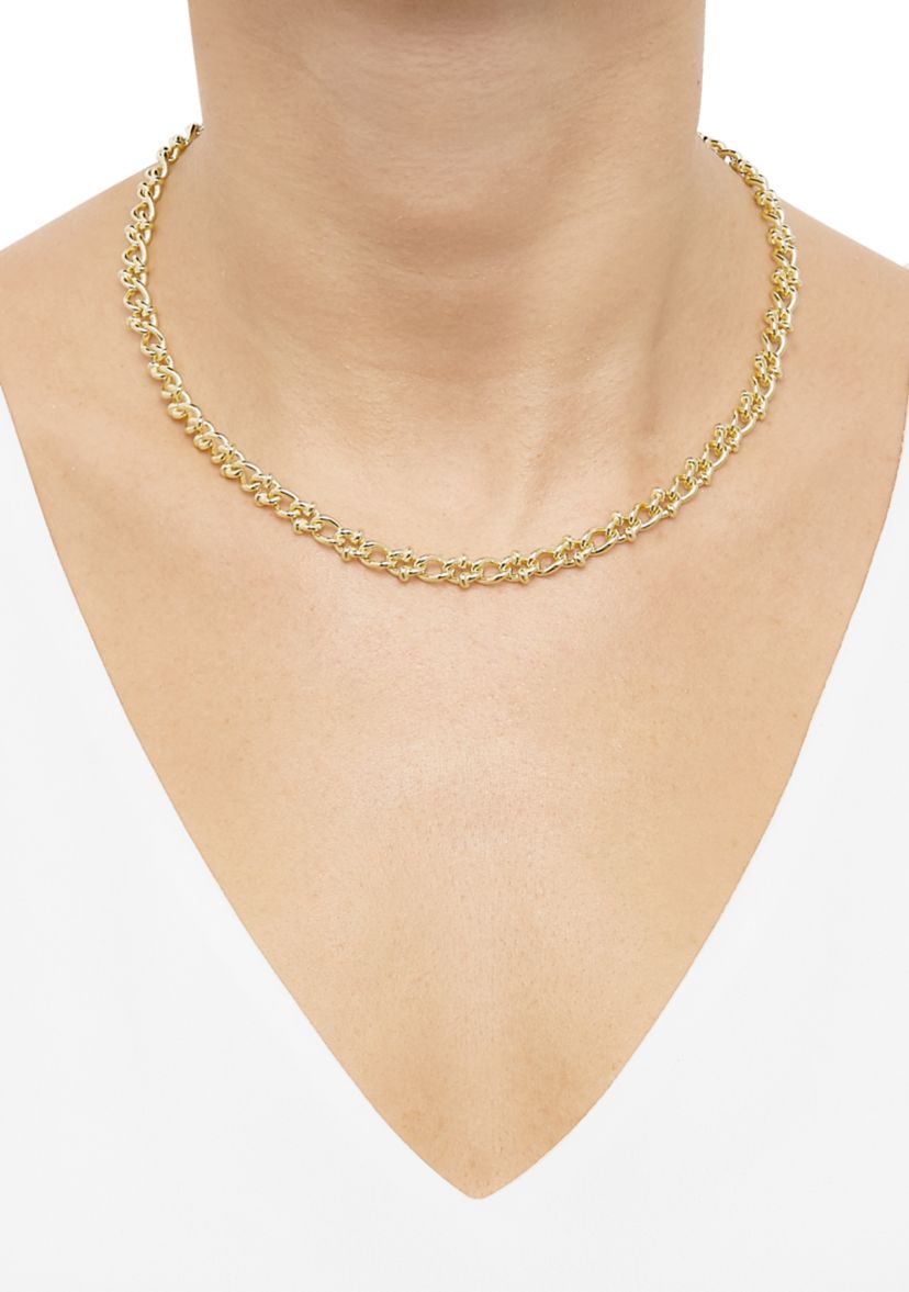 Solid Twisted Oval Links Chain in Gold Over Sterling Silver