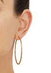 2x55MM C Tube Hoop Earrings in Sterling Silver