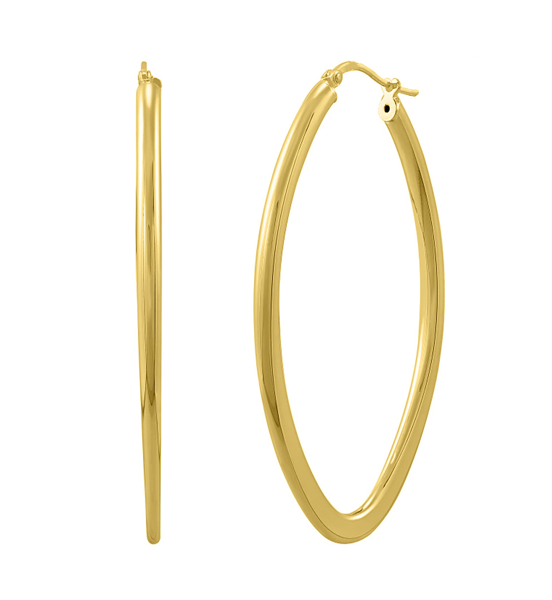 Oval Graduated Hoop Earrings in Sterling Silver