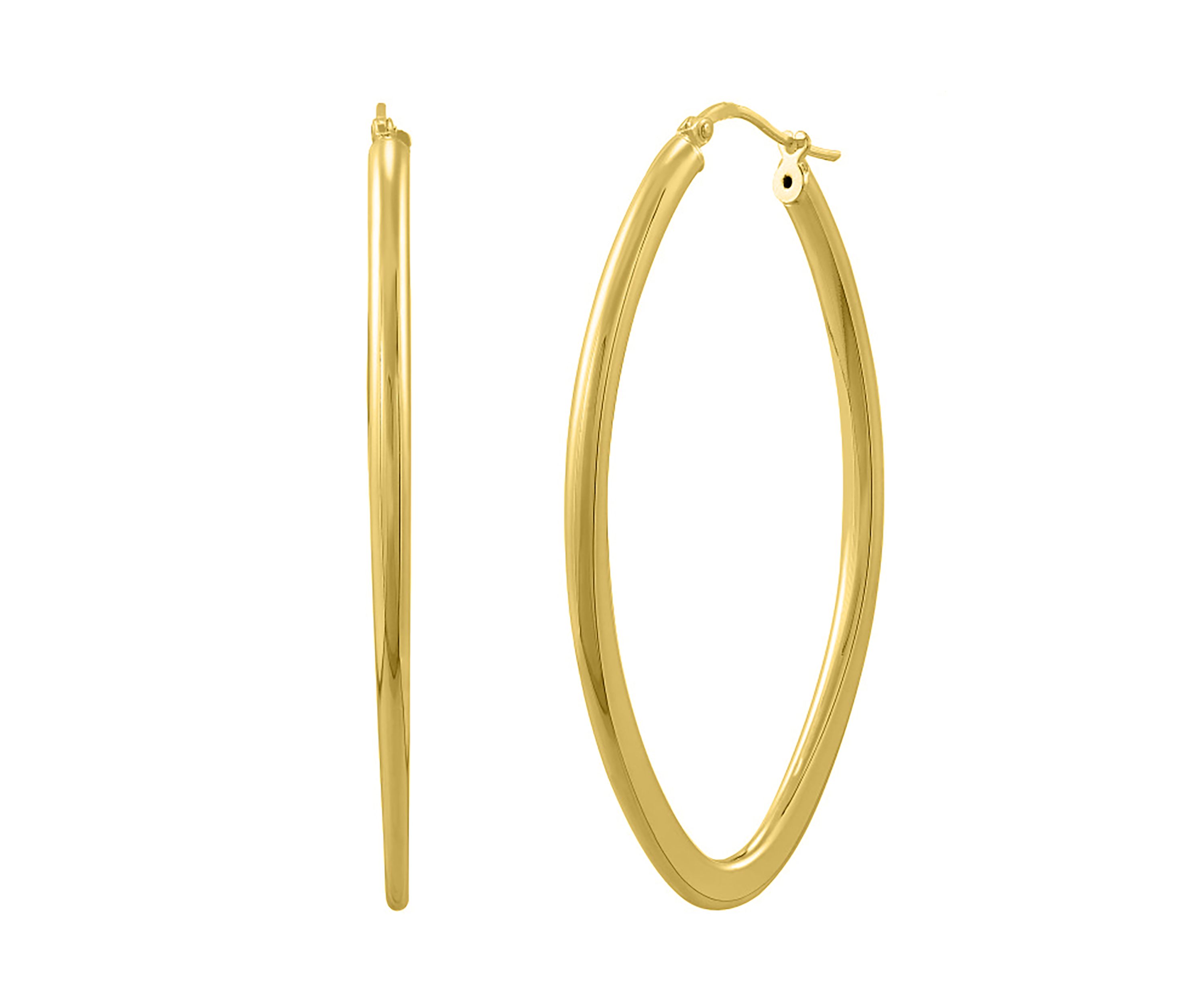 Oval Graduated Hoop Earrings in Sterling Silver