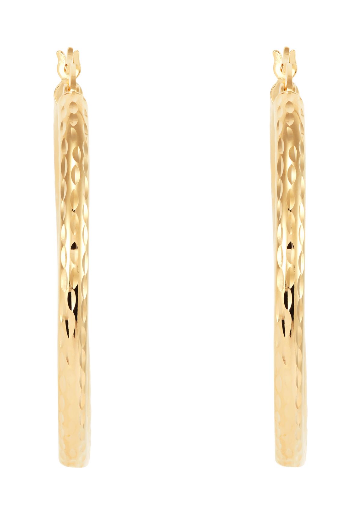 Round Tube Hoop Earrings in Gold Over Sterling Silver