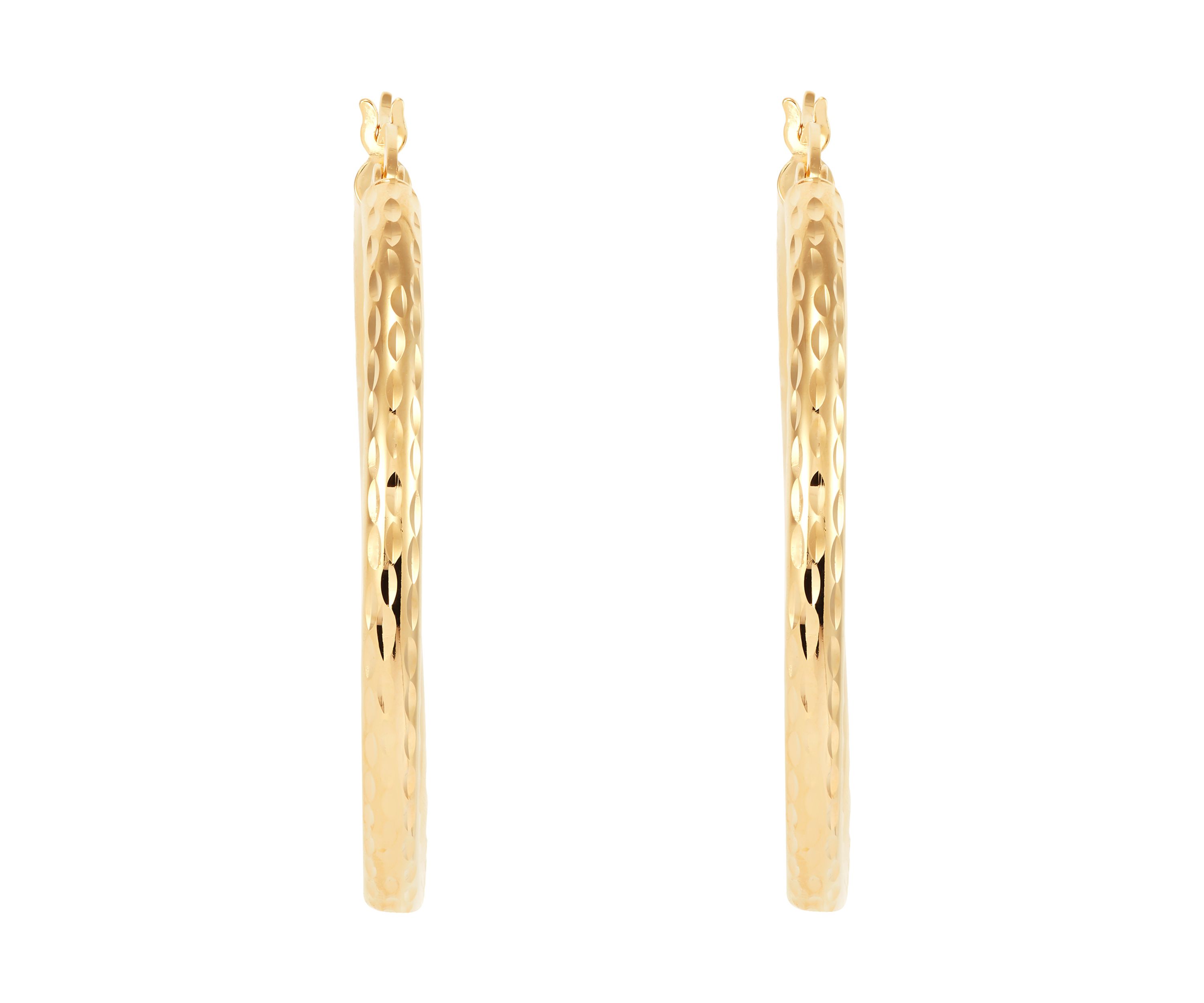 Round Tube Hoop Earrings in Gold Over Sterling Silver
