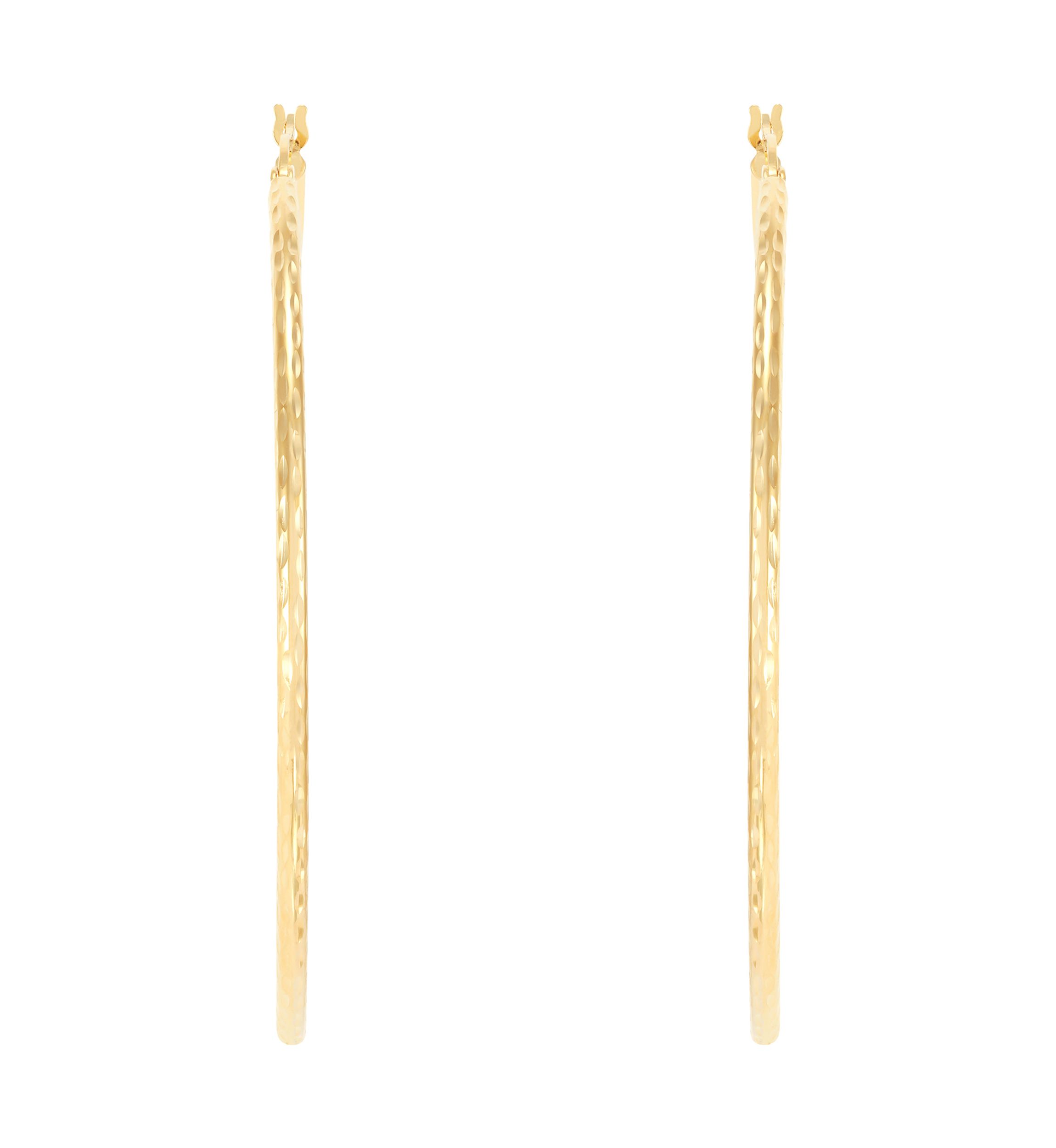 Round Tube Hoop Earrings in Gold Over Sterling Silver