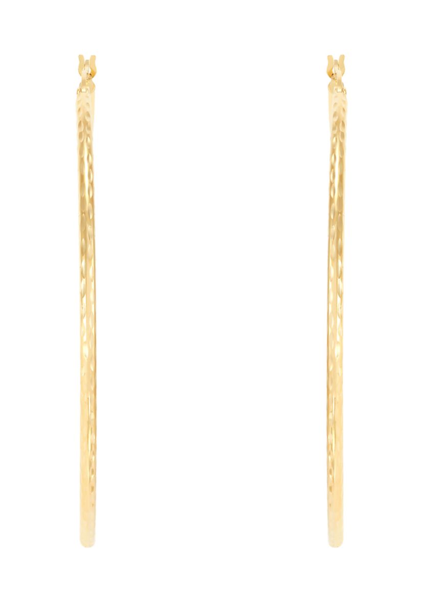 Round Tube Hoop Earrings in Gold Over Sterling Silver