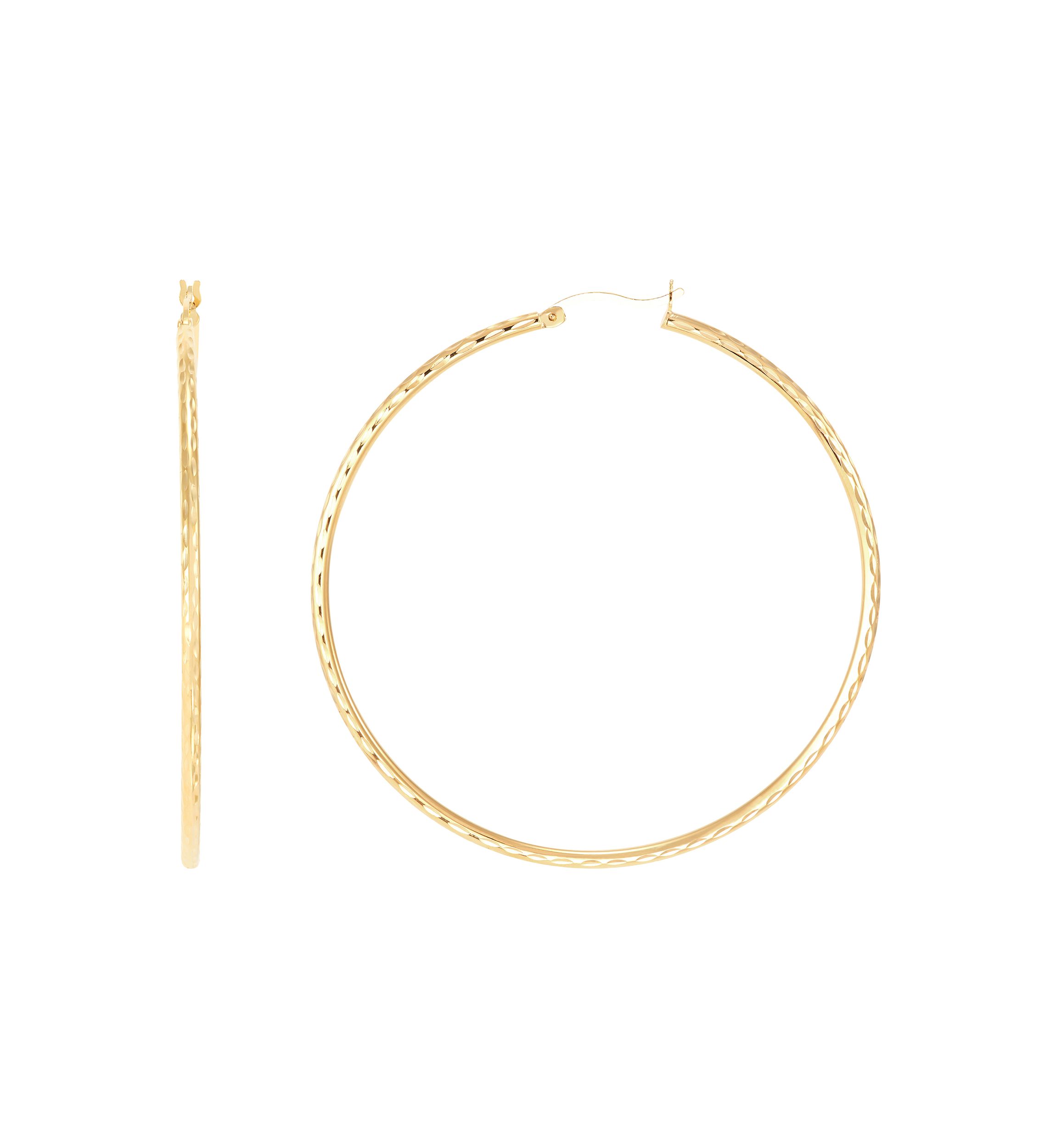 Round Tube Hoop Earrings in Gold Over Sterling Silver