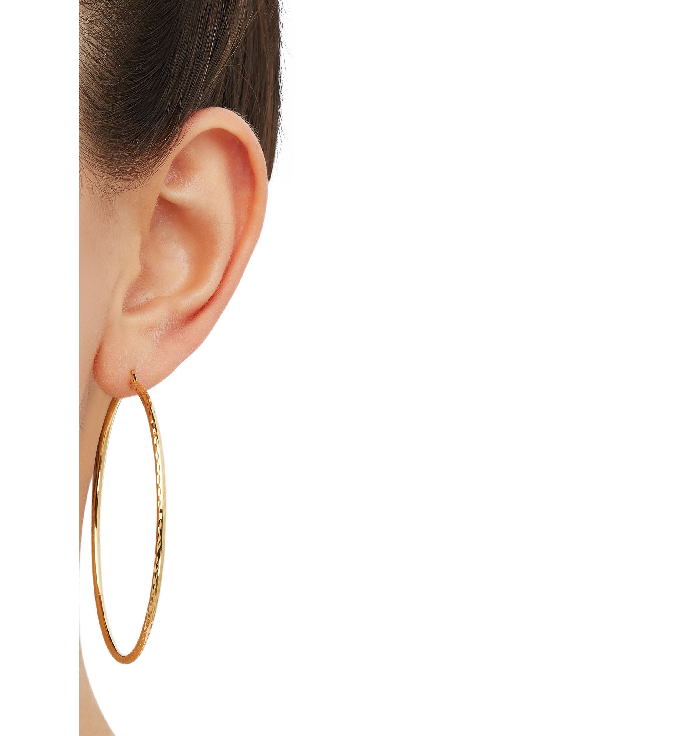 Round Tube Hoop Earrings in Gold Over Sterling Silver