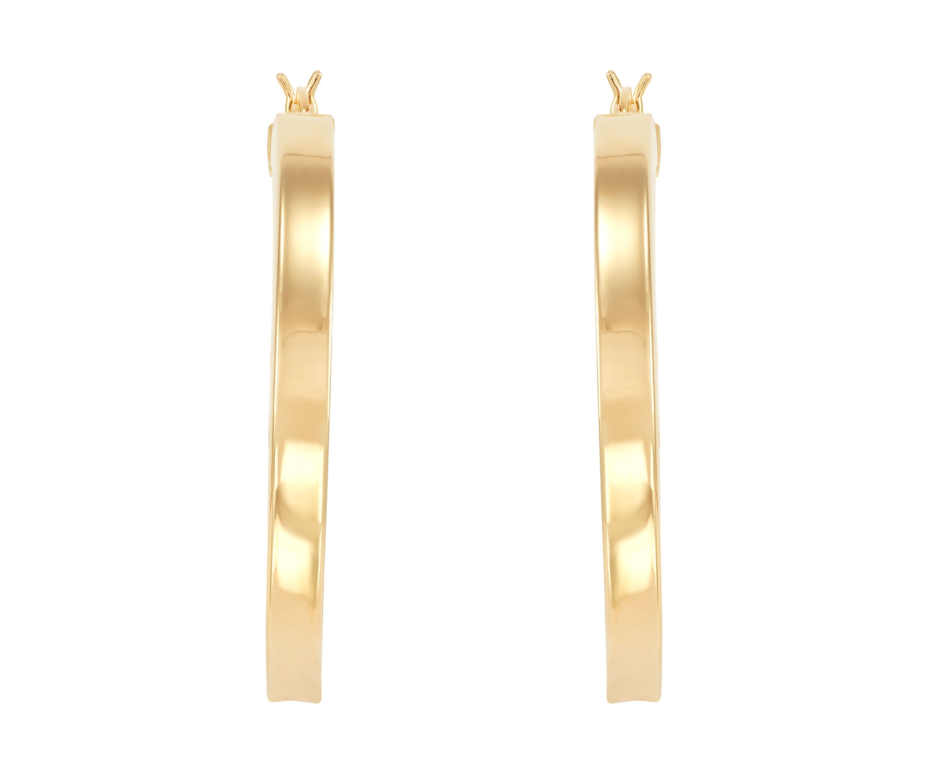 Square Tube Hoop Earrings in Gold Over Sterling Silver
