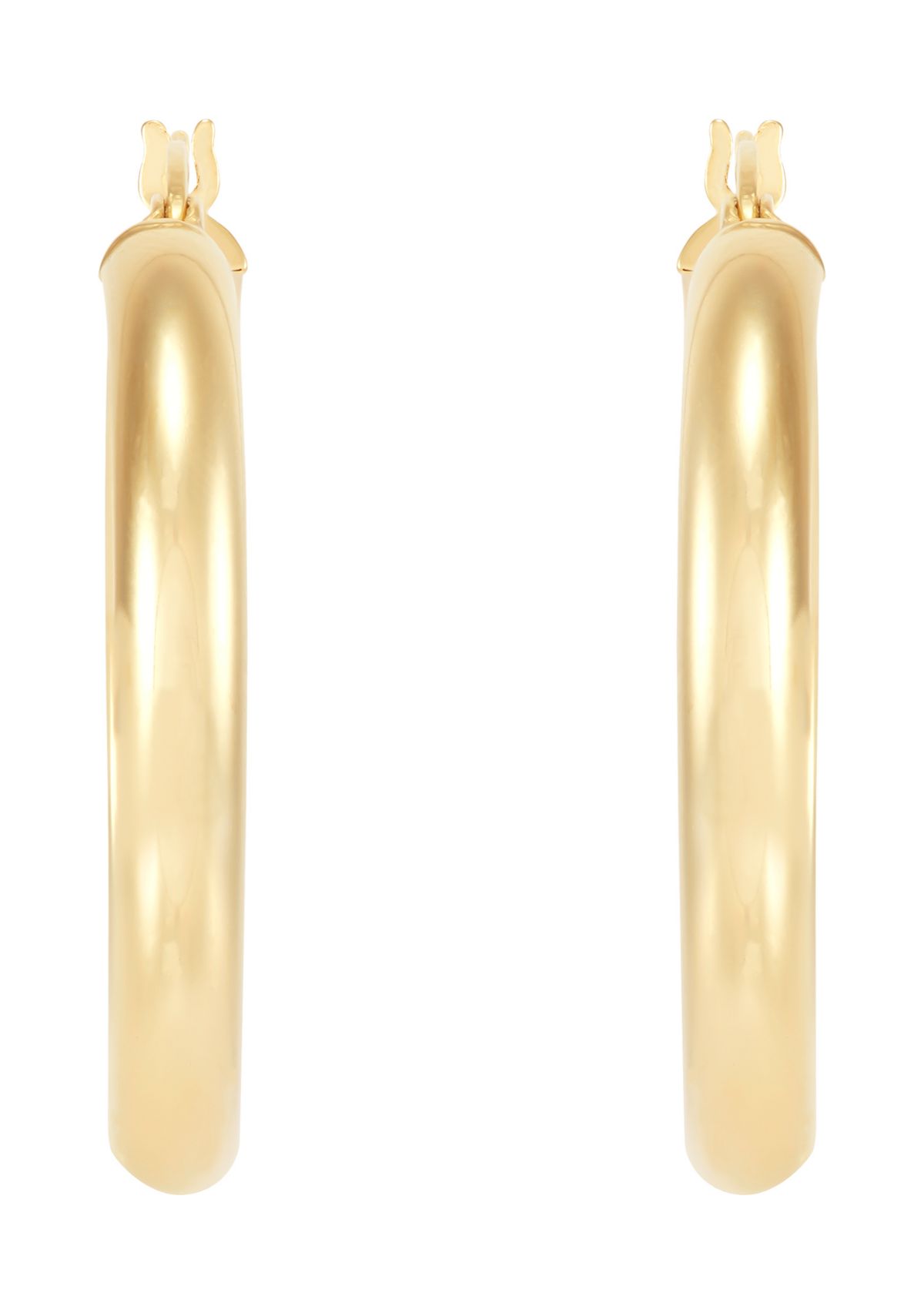 Half Round Tube Hoop Earrings in Sterling Silver