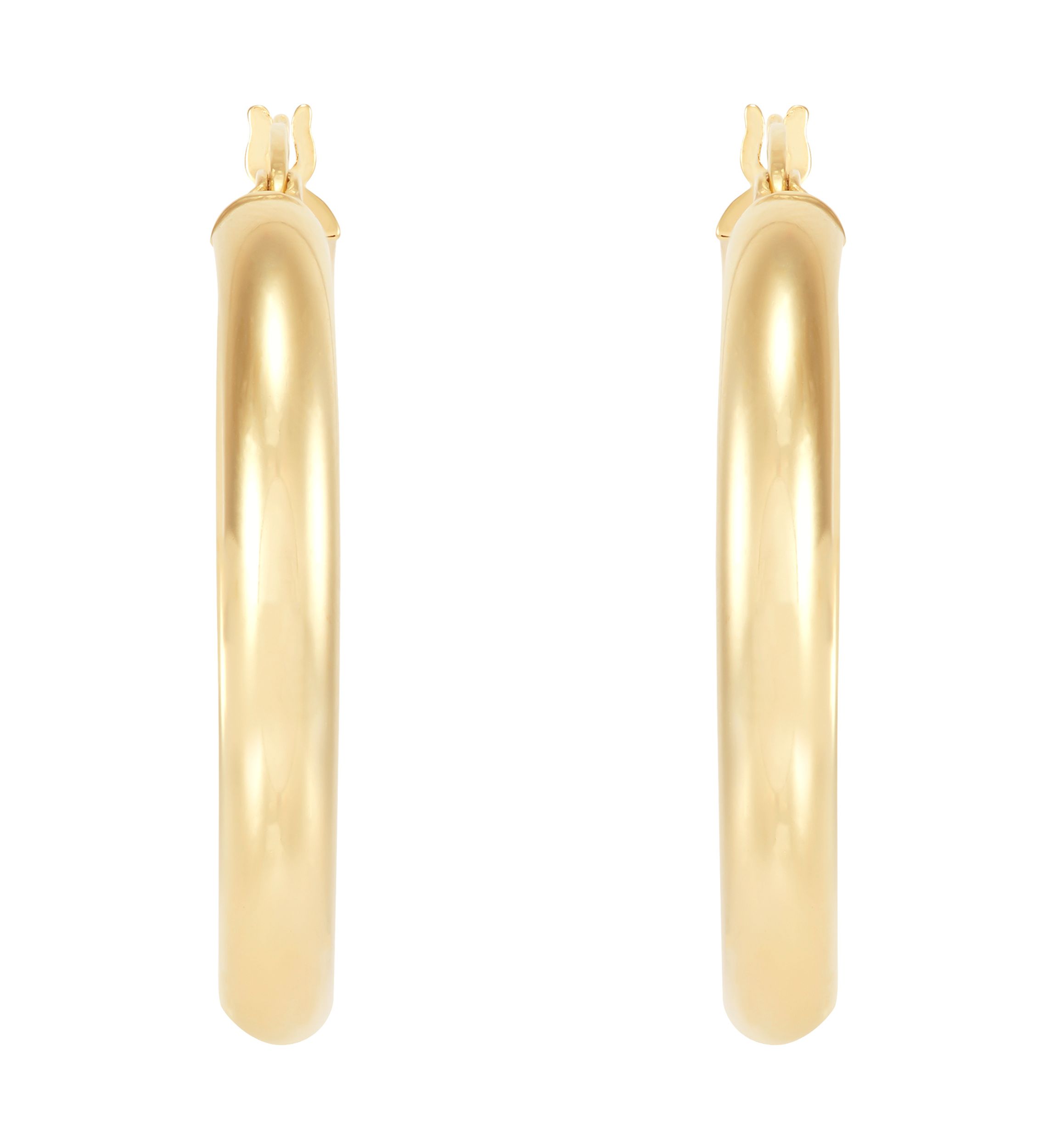 Half Round Tube Hoop Earrings in Sterling Silver
