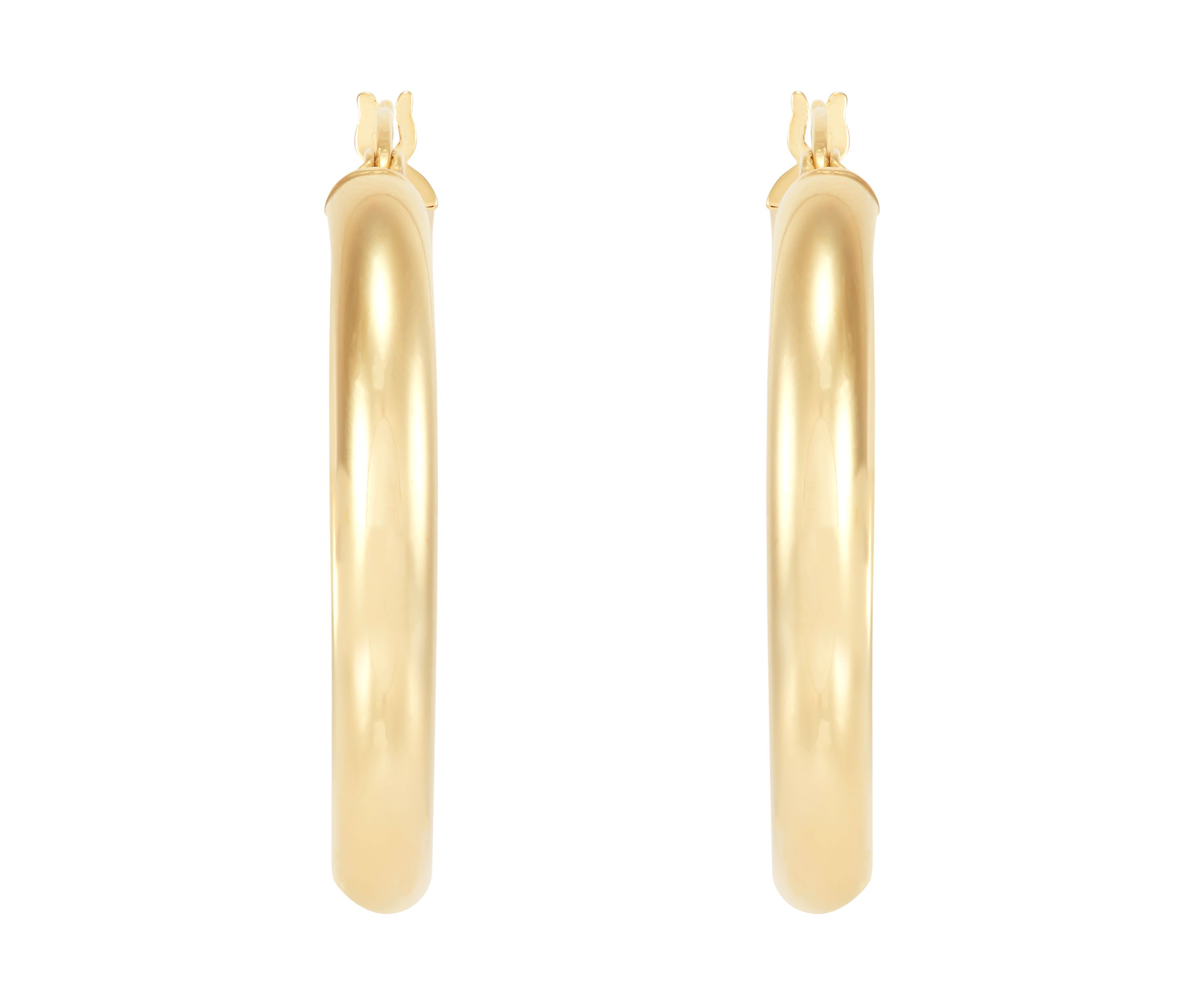Half Round Tube Hoop Earrings in Sterling Silver