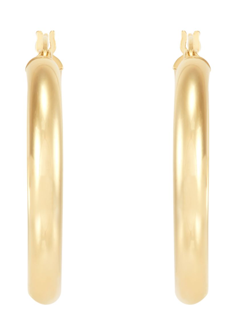 Half Round Tube Hoop Earrings in Sterling Silver