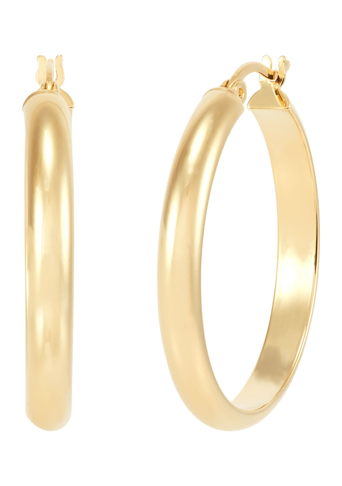 Half Round Tube Hoop Earrings in Sterling Silver