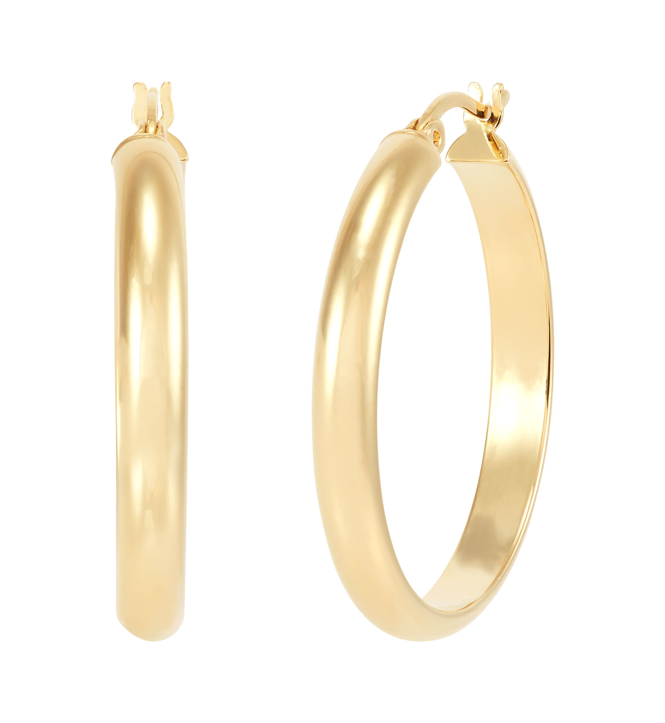 Half Round Tube Hoop Earrings in Sterling Silver