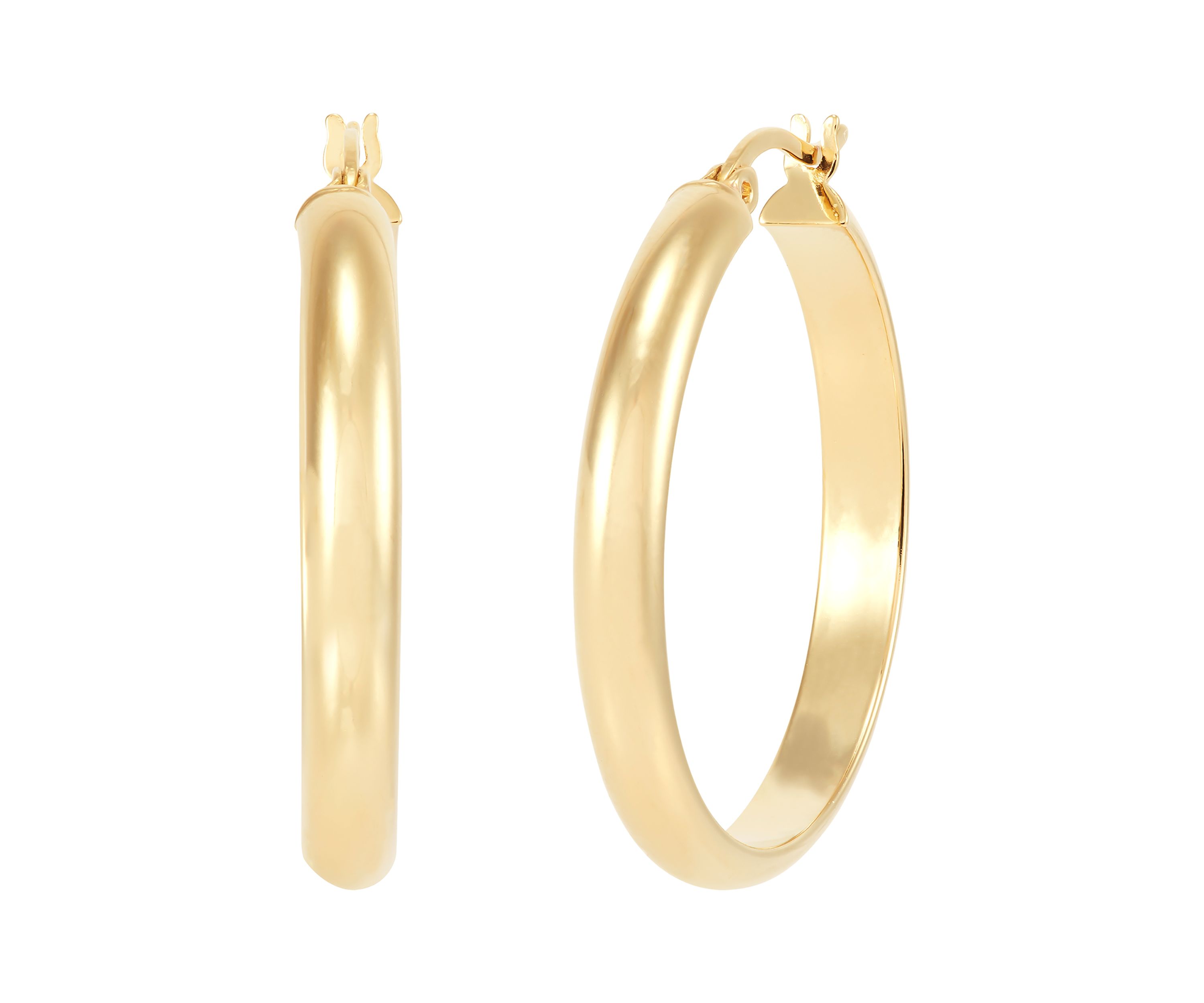 Half Round Tube Hoop Earrings in Sterling Silver