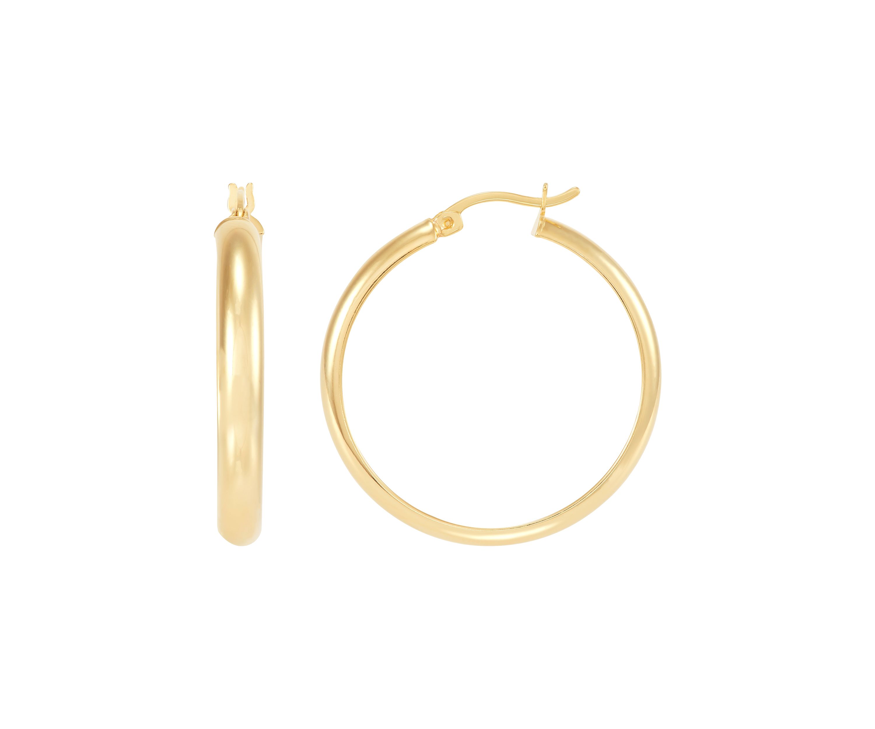 Half Round Tube Hoop Earrings in Sterling Silver