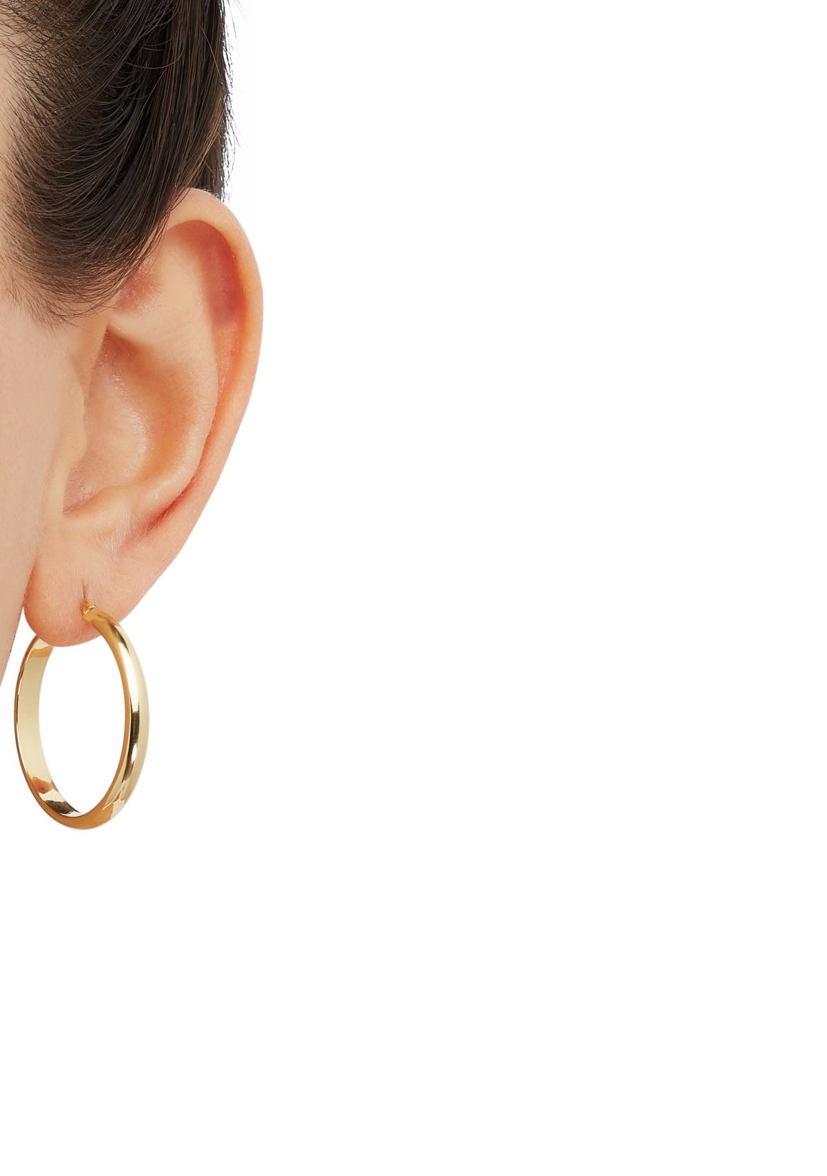 Half Round Tube Hoop Earrings in Sterling Silver