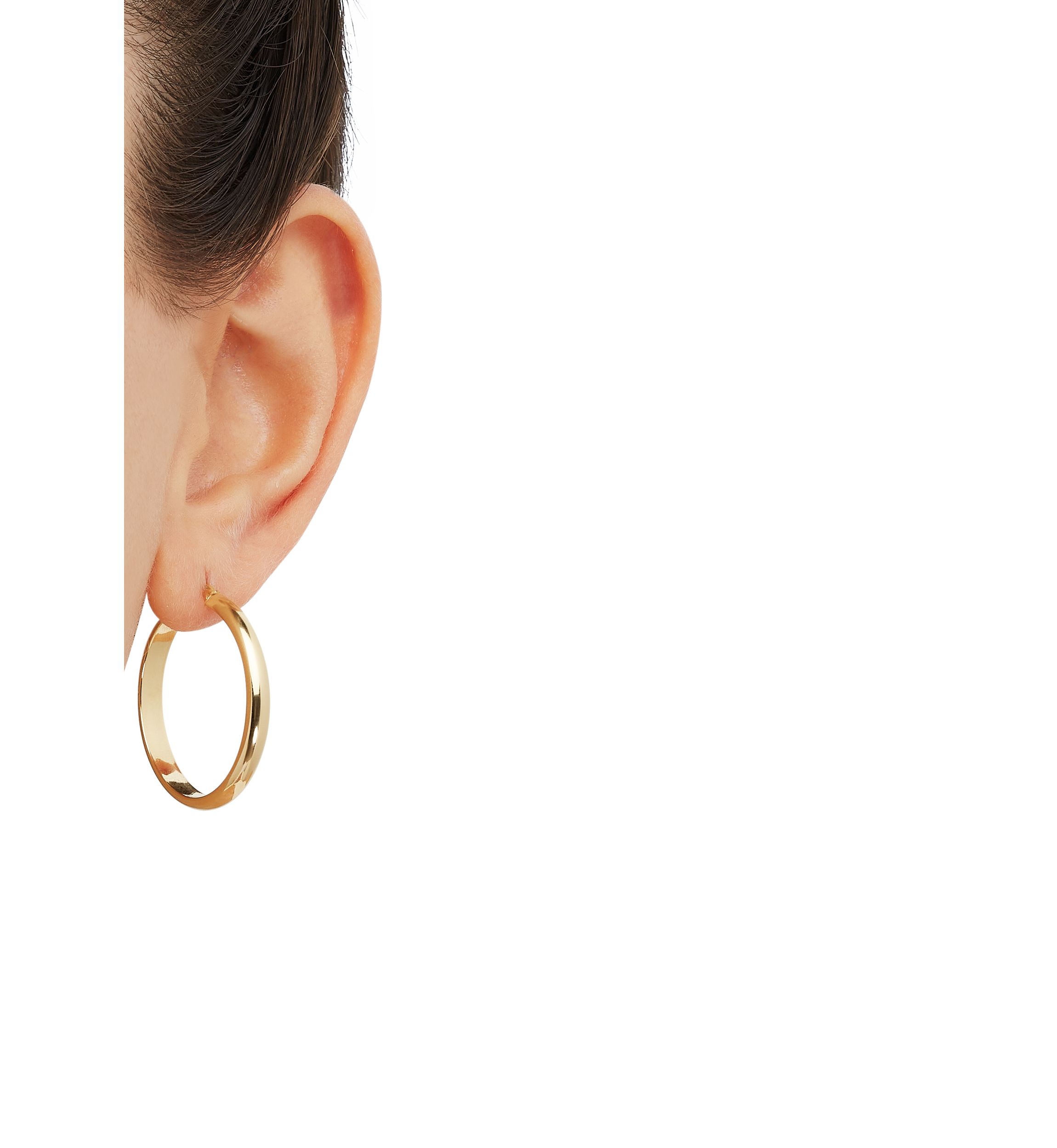 Half Round Tube Hoop Earrings in Sterling Silver