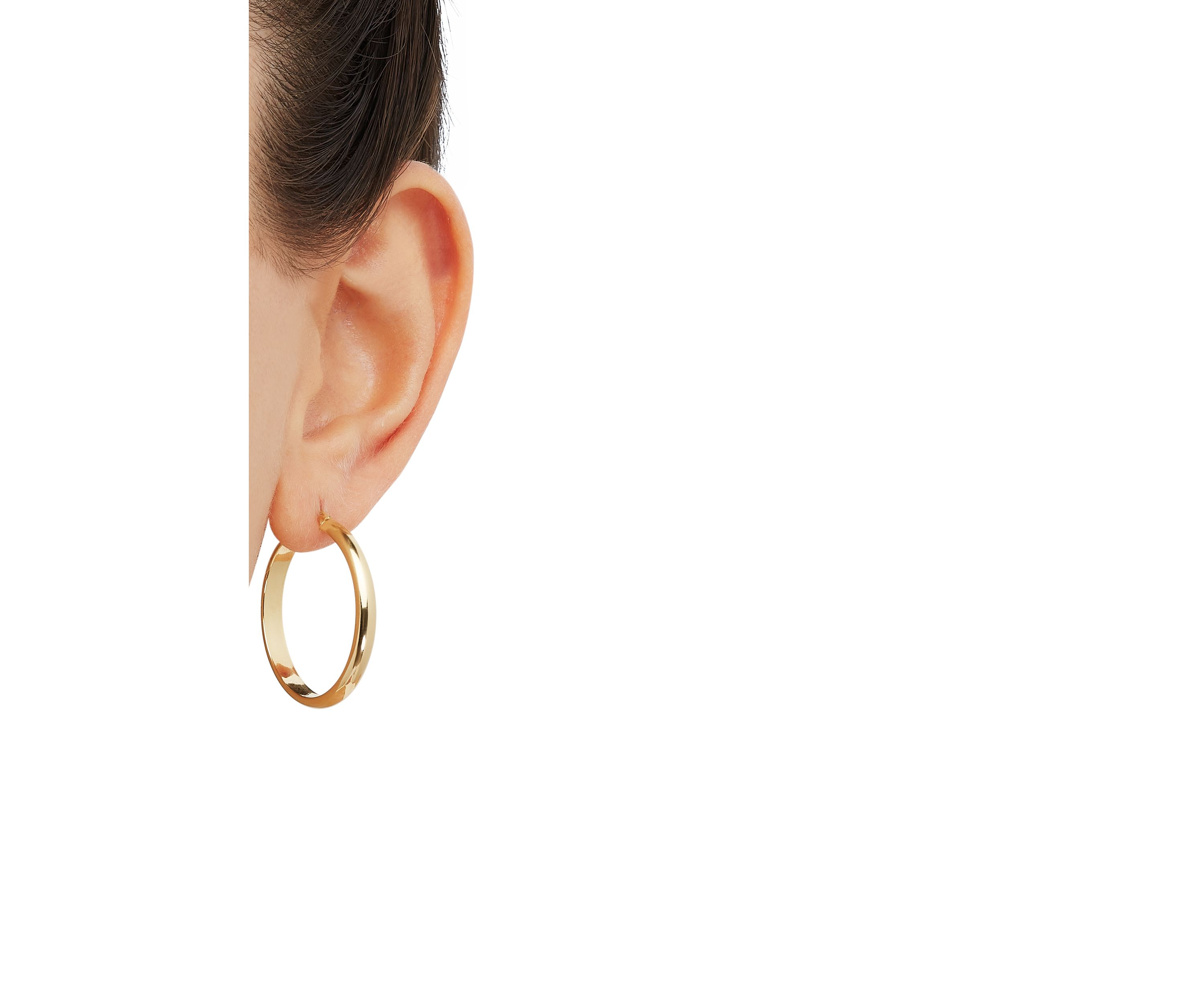 Half Round Tube Hoop Earrings in Sterling Silver