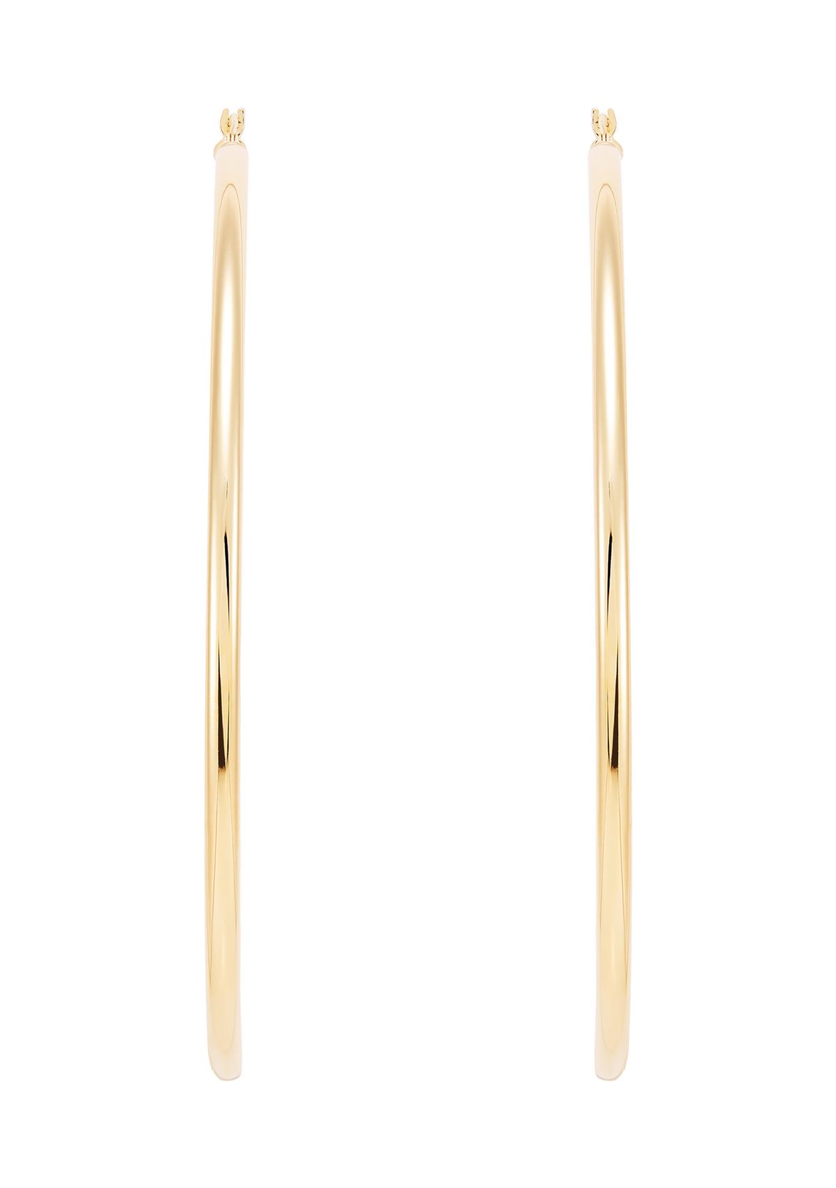 3x83MM Round Tube Hoop Earrings in Sterling Silver