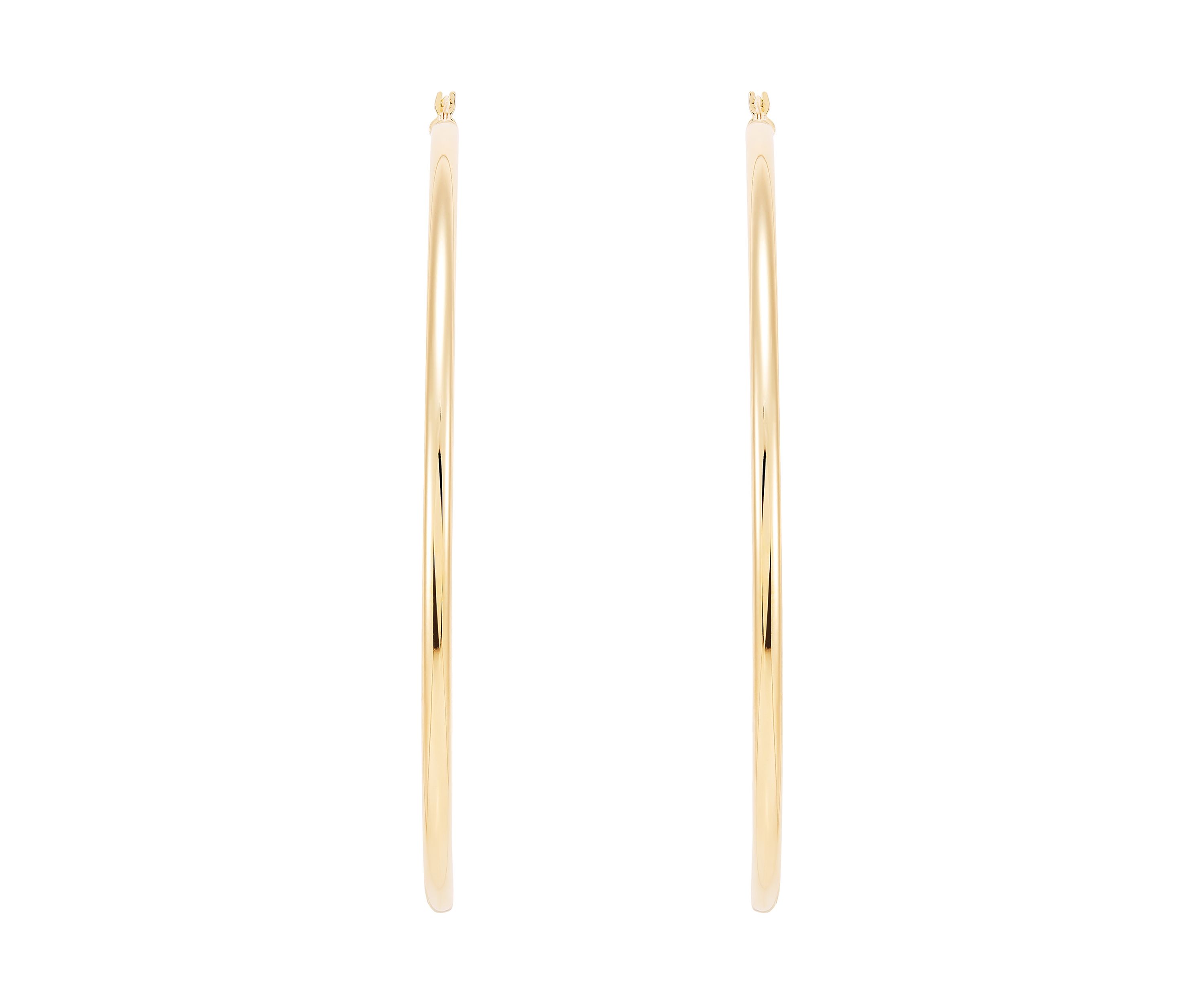 3x83MM Round Tube Hoop Earrings in Sterling Silver