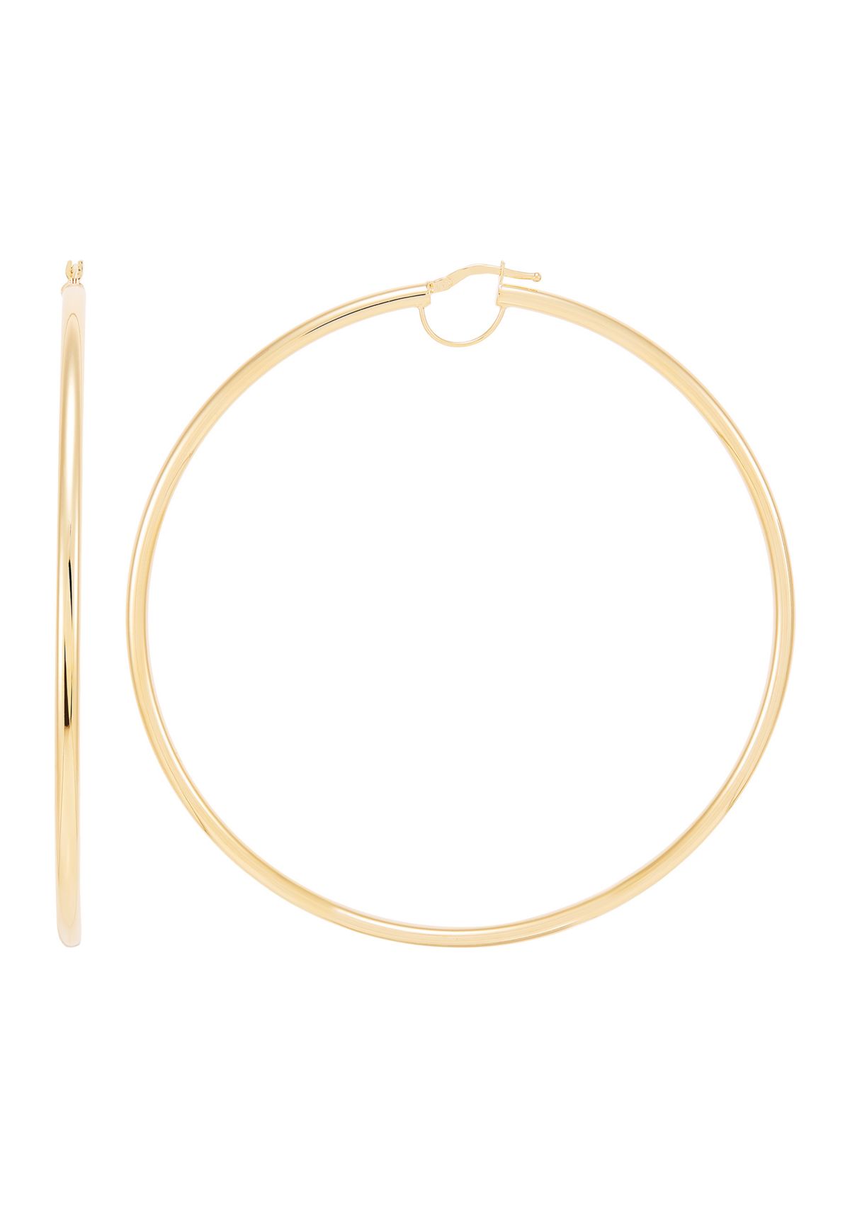 3x83MM Round Tube Hoop Earrings in Sterling Silver