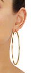 3x83MM Round Tube Hoop Earrings in Sterling Silver