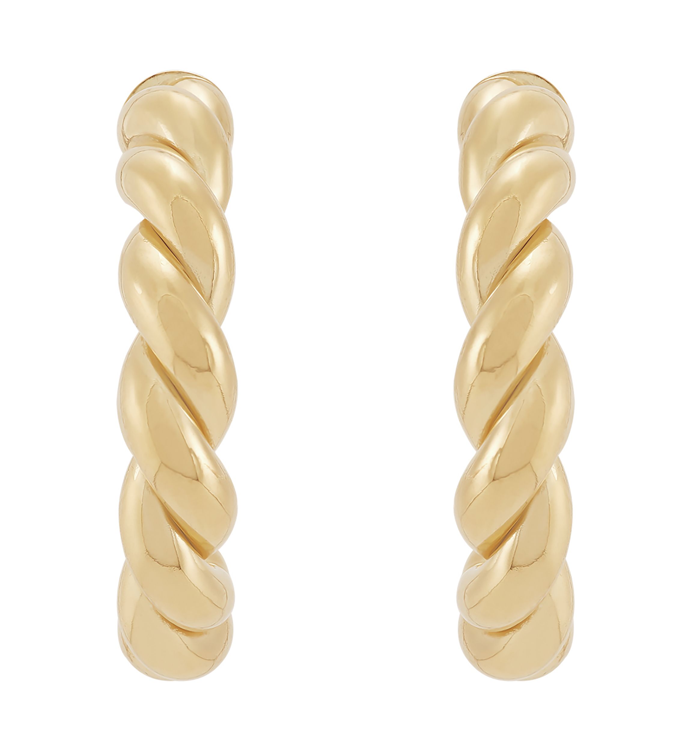 20 Millimeter ID Twist Tube Hoop Earring in Sterling Silver