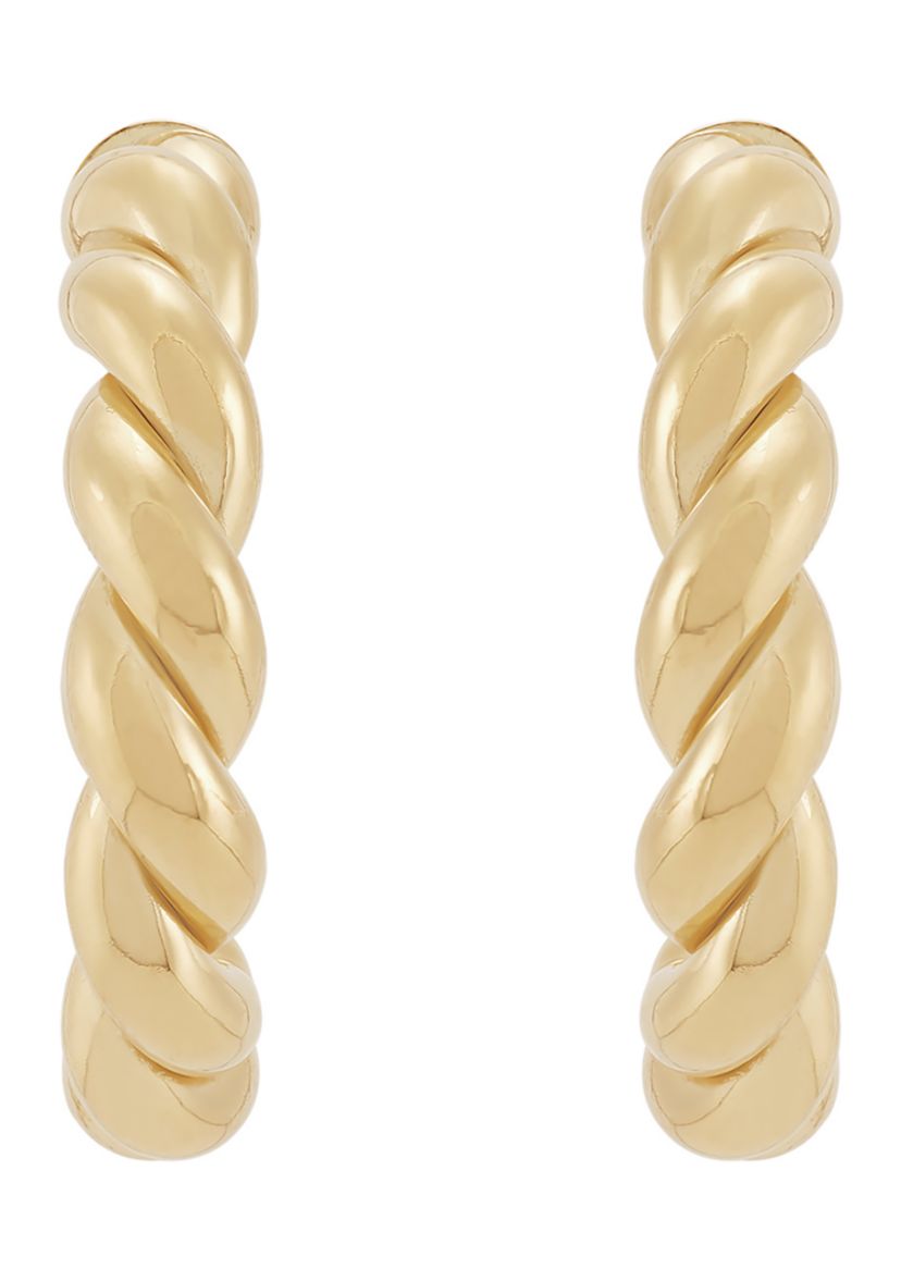 20 Millimeter ID Twist Tube Hoop Earring in Sterling Silver