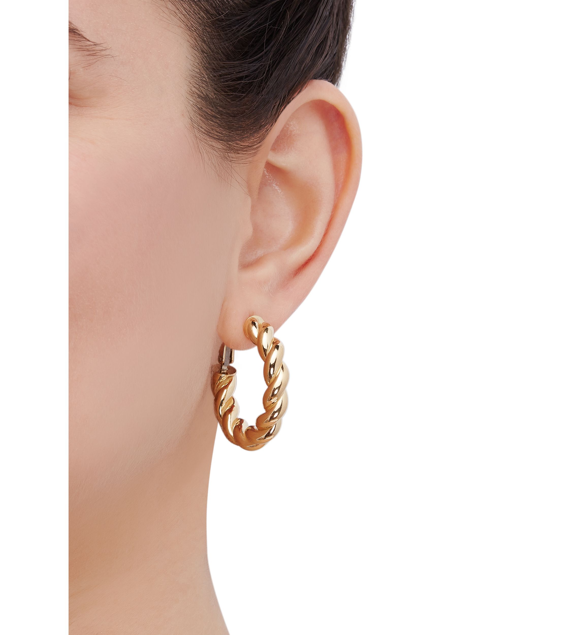 20 Millimeter ID Twist Tube Hoop Earring in Sterling Silver
