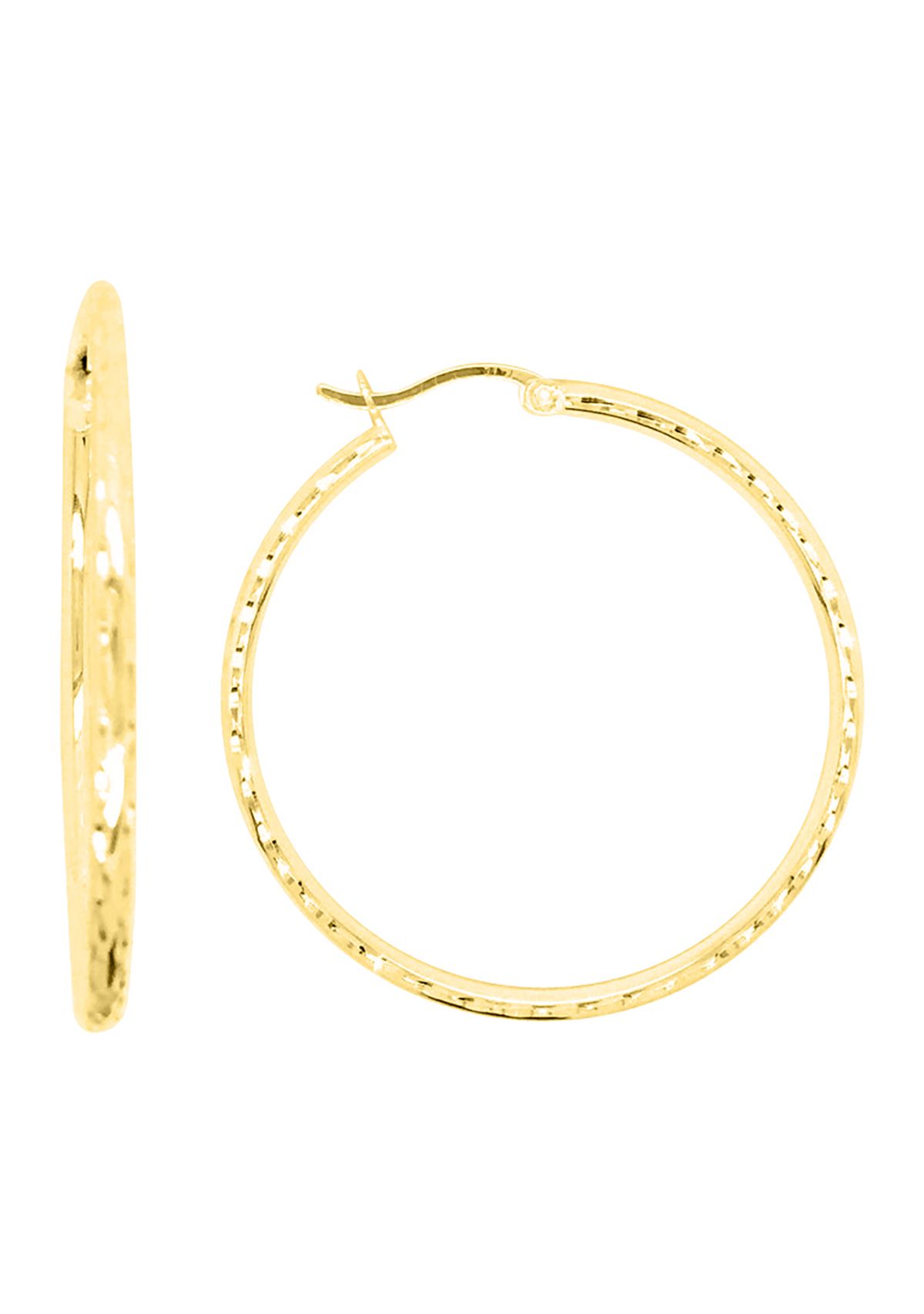 2 mm x 40 mm Round Tube Hoop Earrings in Sterling Silver