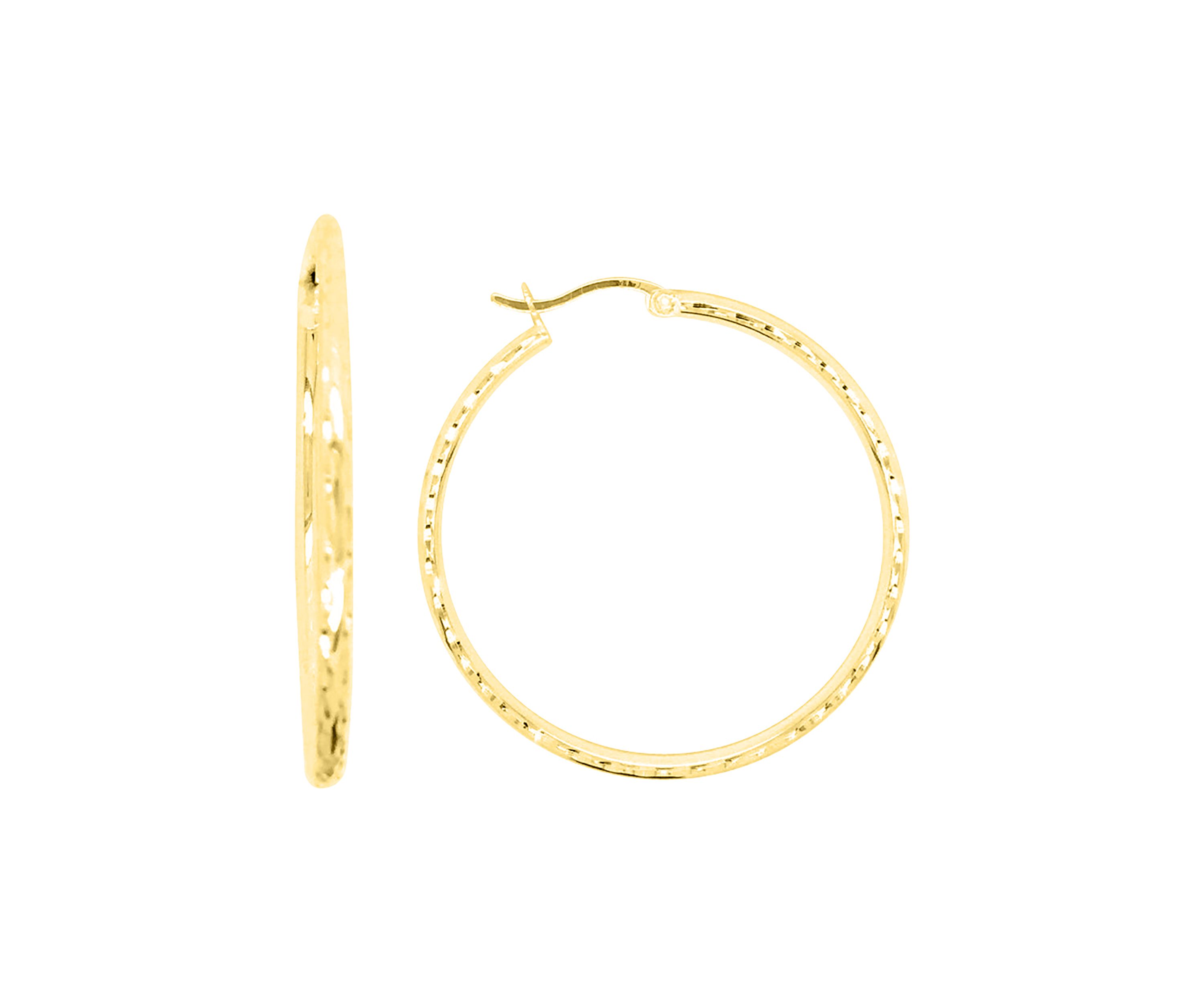 2 mm x 40 mm Round Tube Hoop Earrings in Sterling Silver