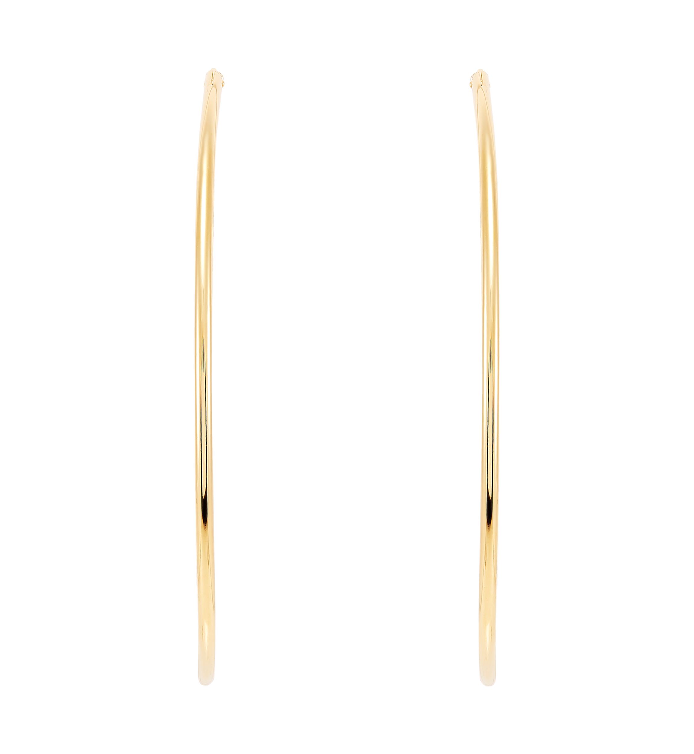 2x25MM Endless Round Tube Hoop Earrings in Sterling Silver
