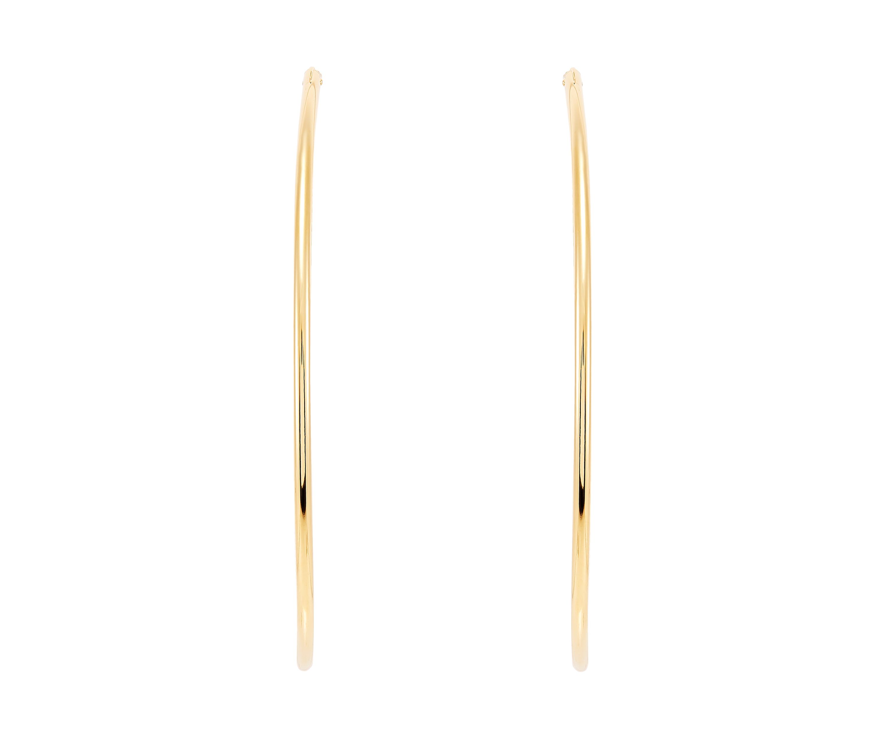2x25MM Endless Round Tube Hoop Earrings in Sterling Silver