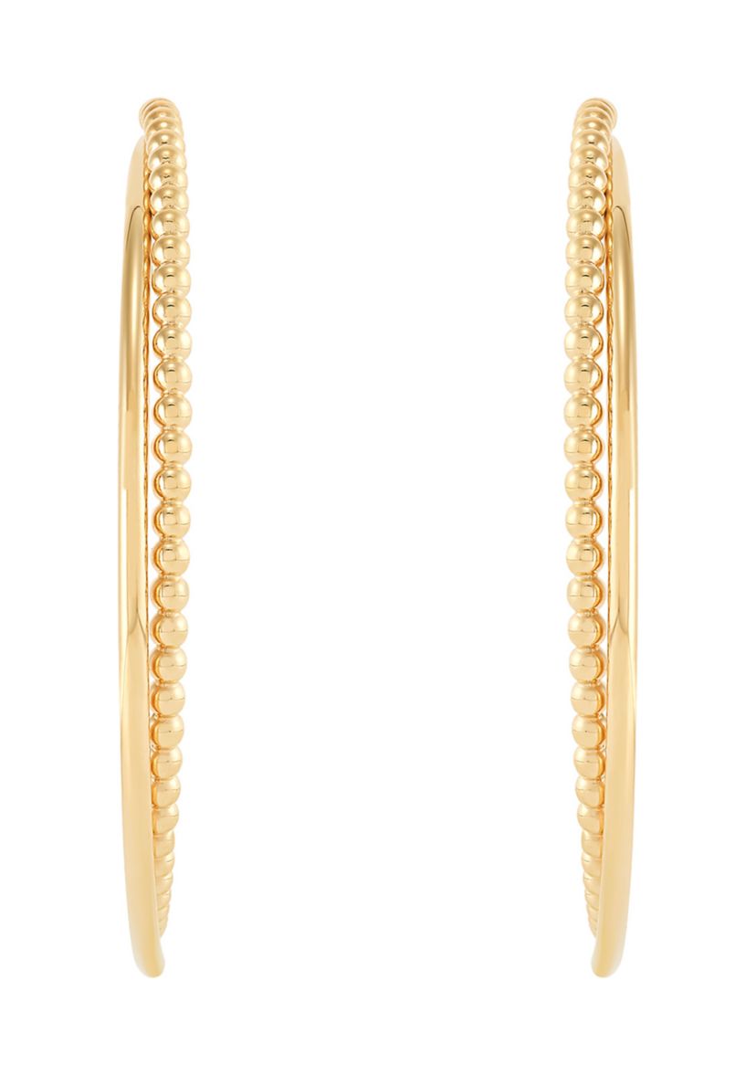 Double J Hoop Earrings in Sterling Silver