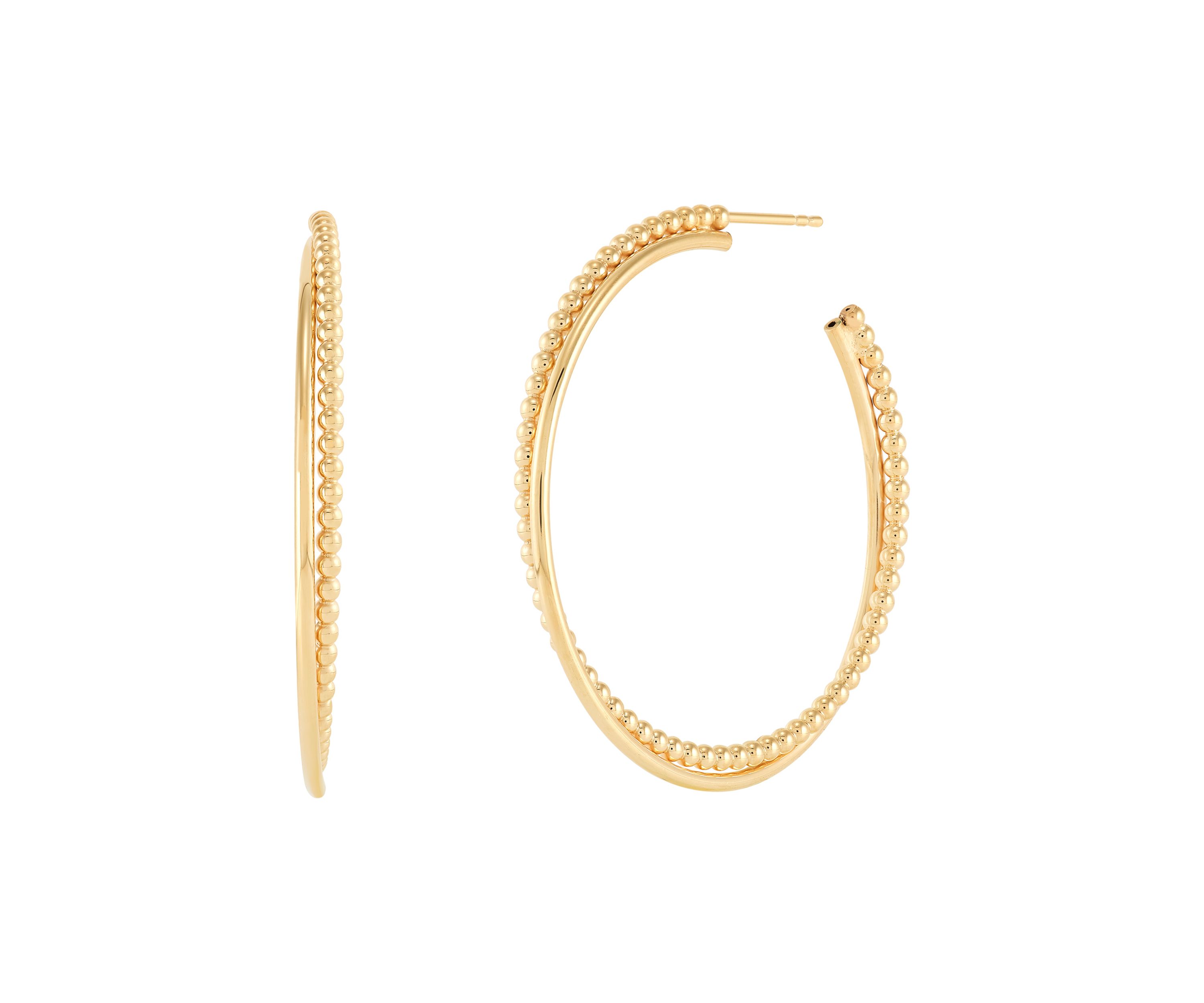 Double J Hoop Earrings in Sterling Silver