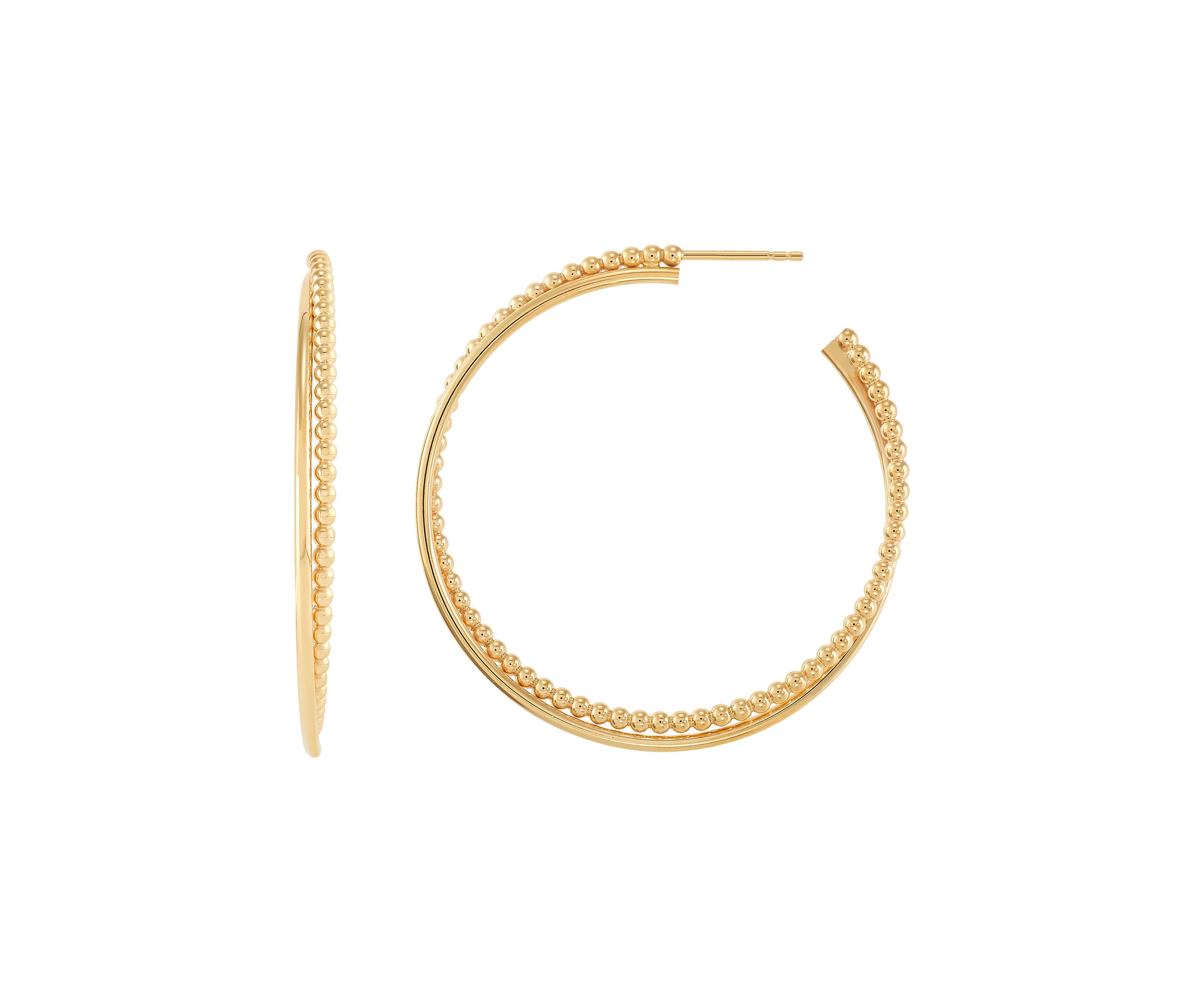 Double J Hoop Earrings in Sterling Silver