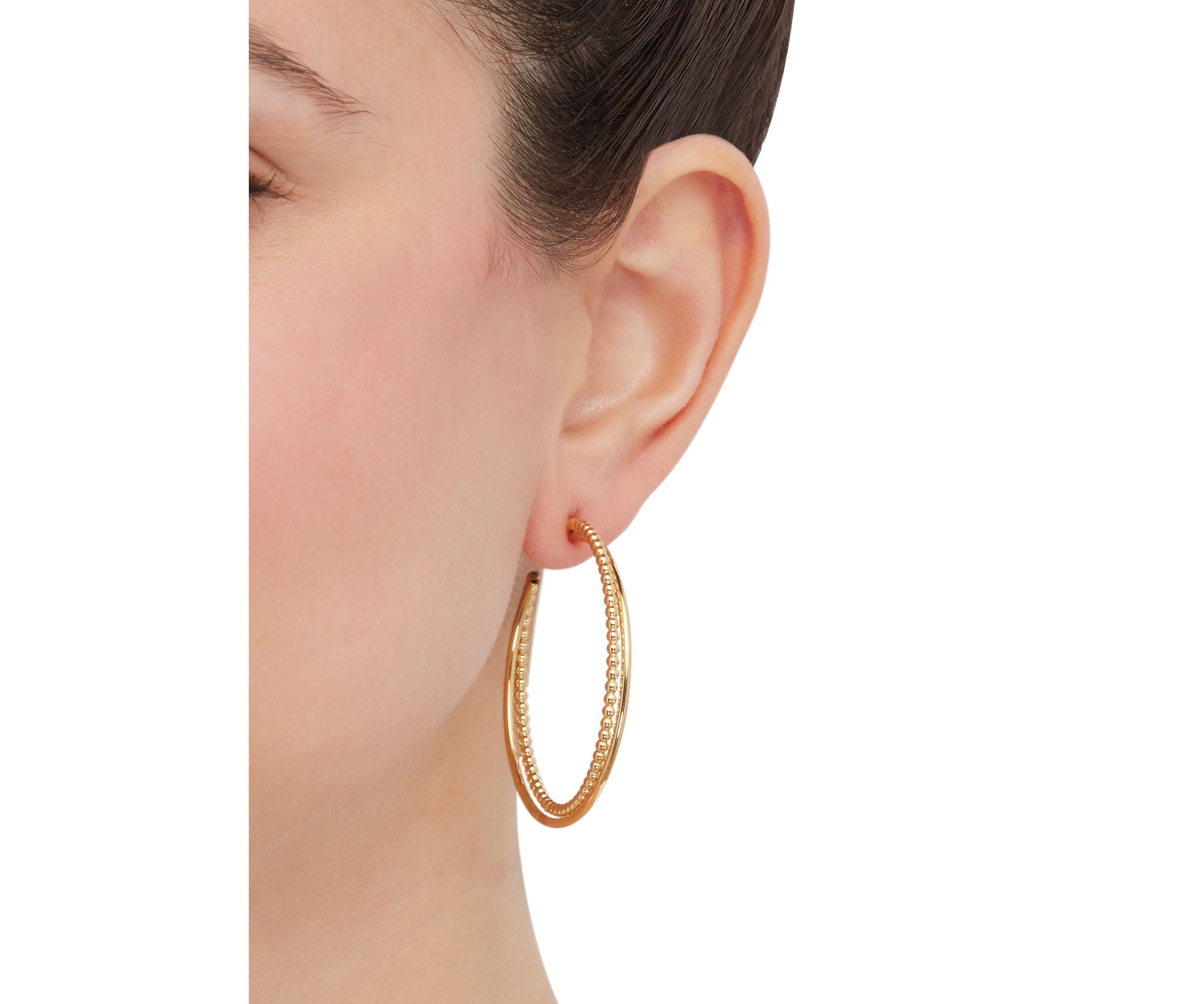 Double J Hoop Earrings in Sterling Silver