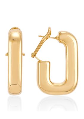 Belk & Co 22 x 23 Millimeter Tube J Hoop Earrings in Gold Over Silver