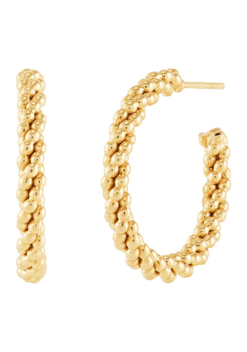 Twisrted J Hoop in Sterling Silver