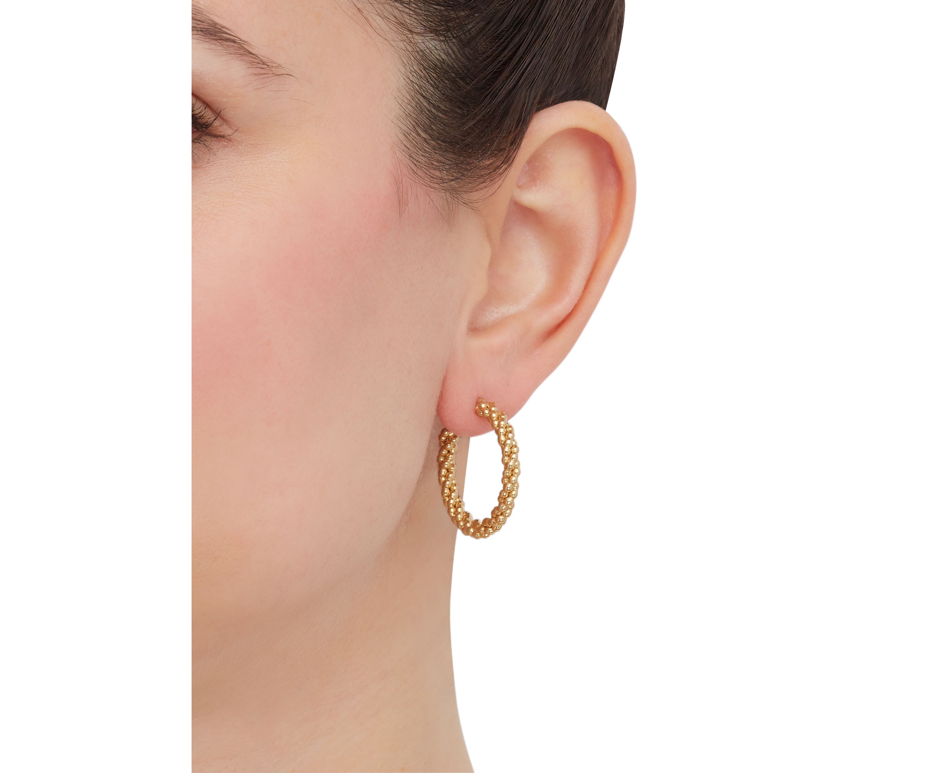 Twisrted J Hoop in Sterling Silver