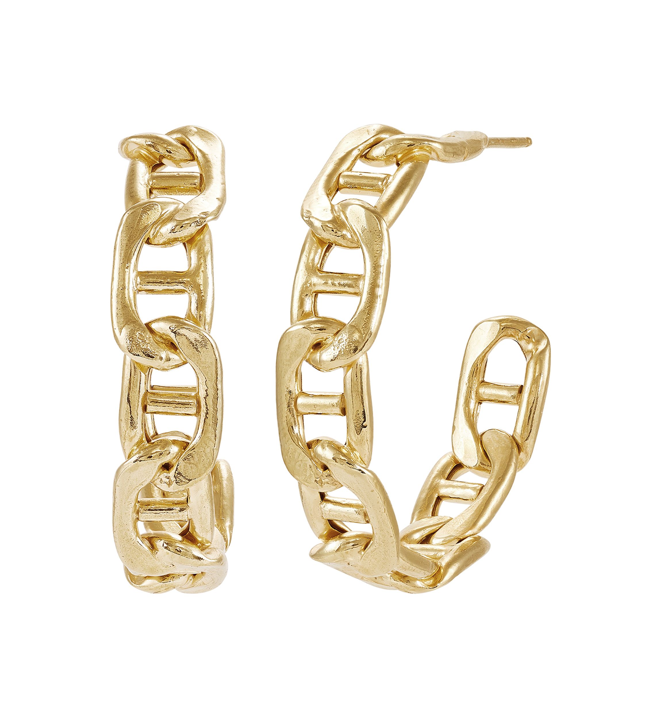 Marina Design J Hoop Earrings in Gold Over Silver