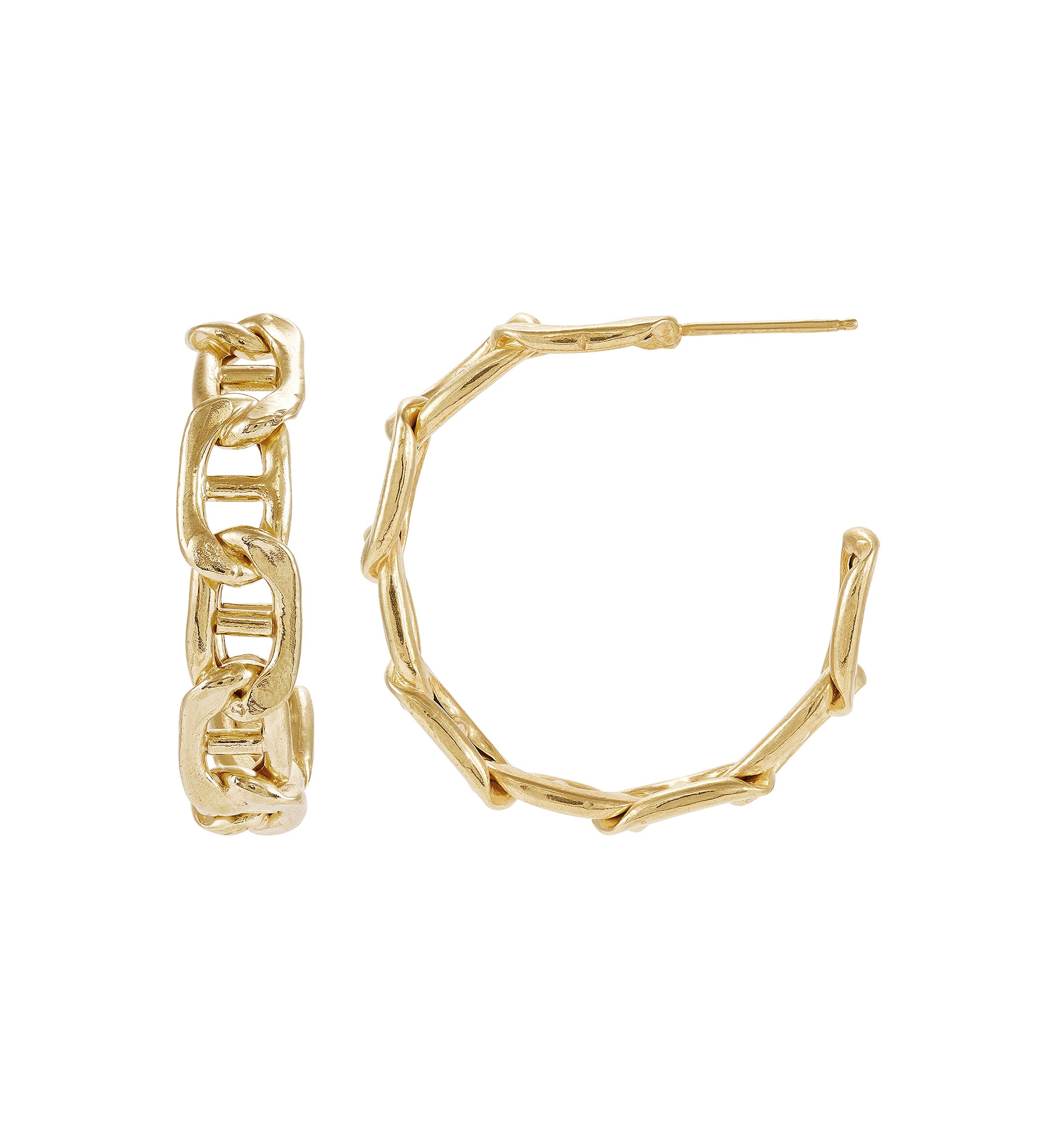 Marina Design J Hoop Earrings in Gold Over Silver