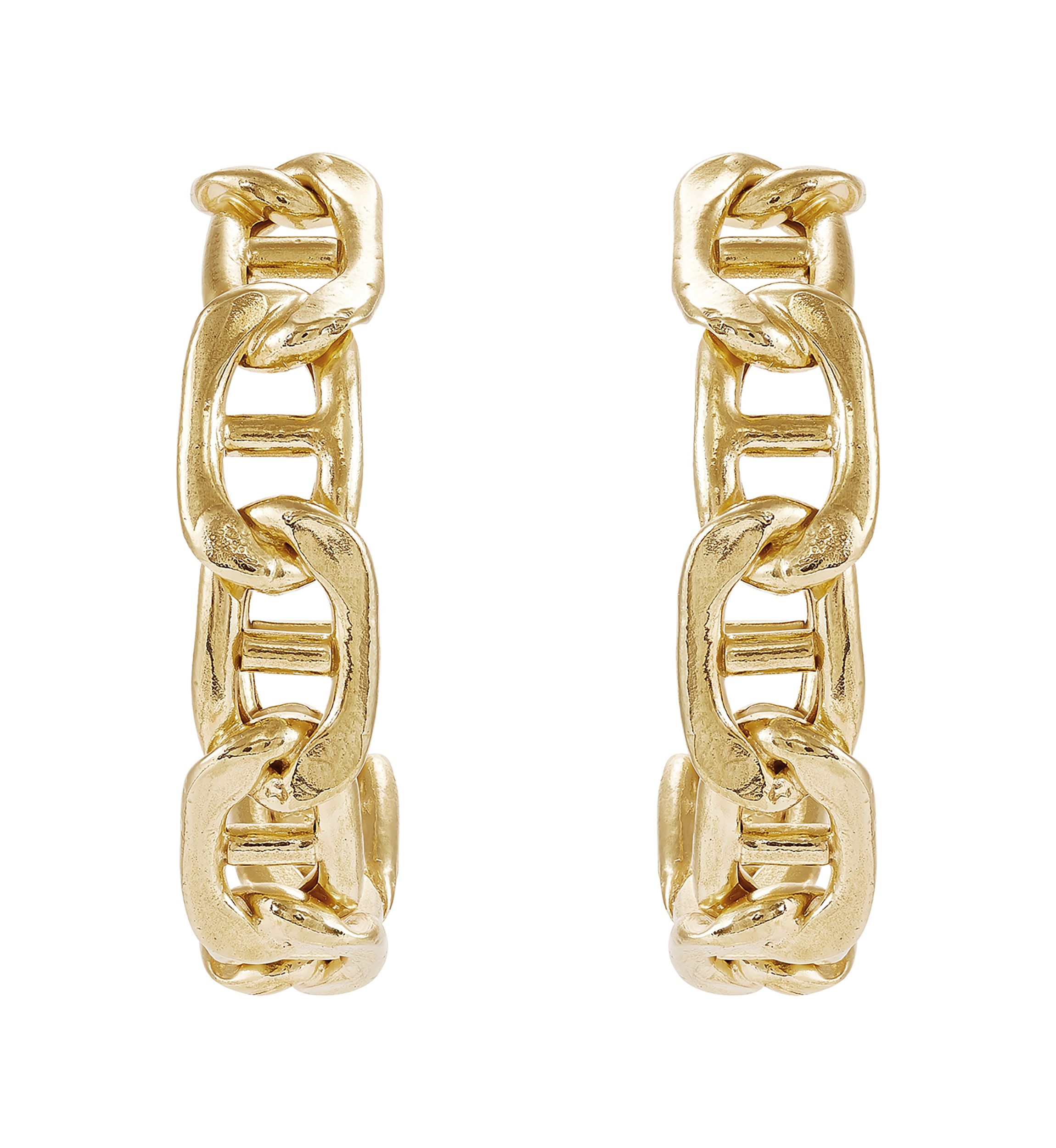 Marina Design J Hoop Earrings in Gold Over Silver